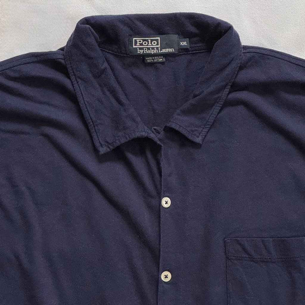 Polo Ralph Lauren Polo Ralph Lauren Navy Short Sleeve Button Front Size US XXL / EU 58 / 5 - 2 Thumbnail