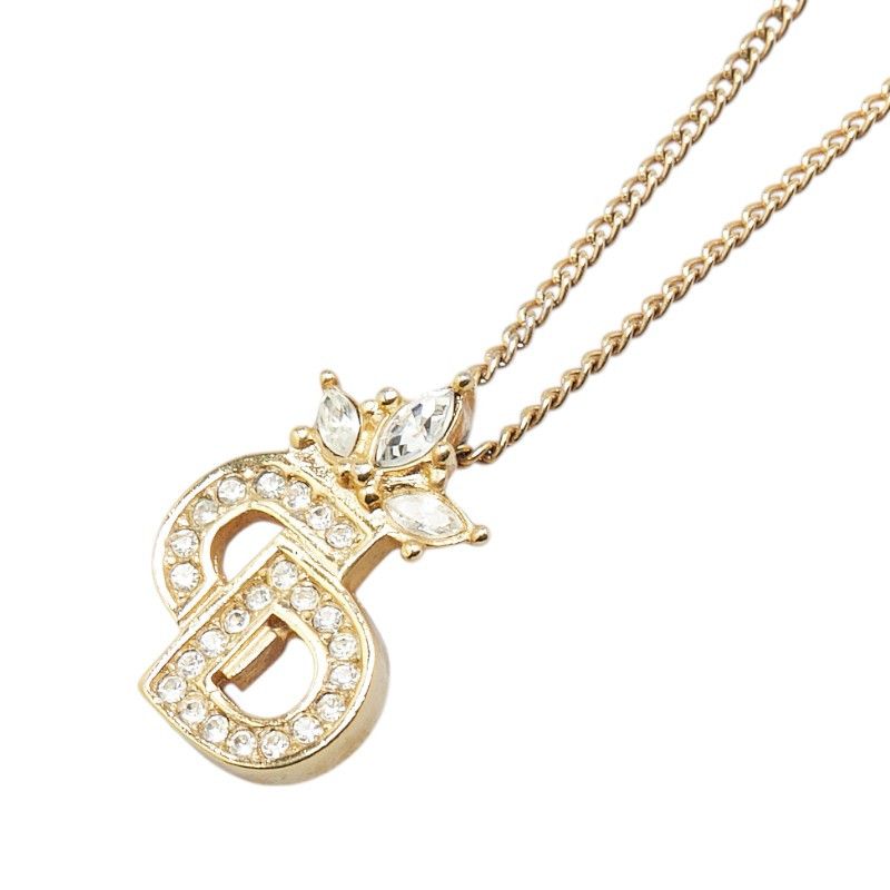 Dior Dior Christian Dior CD Logo Rhinestone Necklace Metal Necklace Size ONE SIZE - 1 Thumbnail