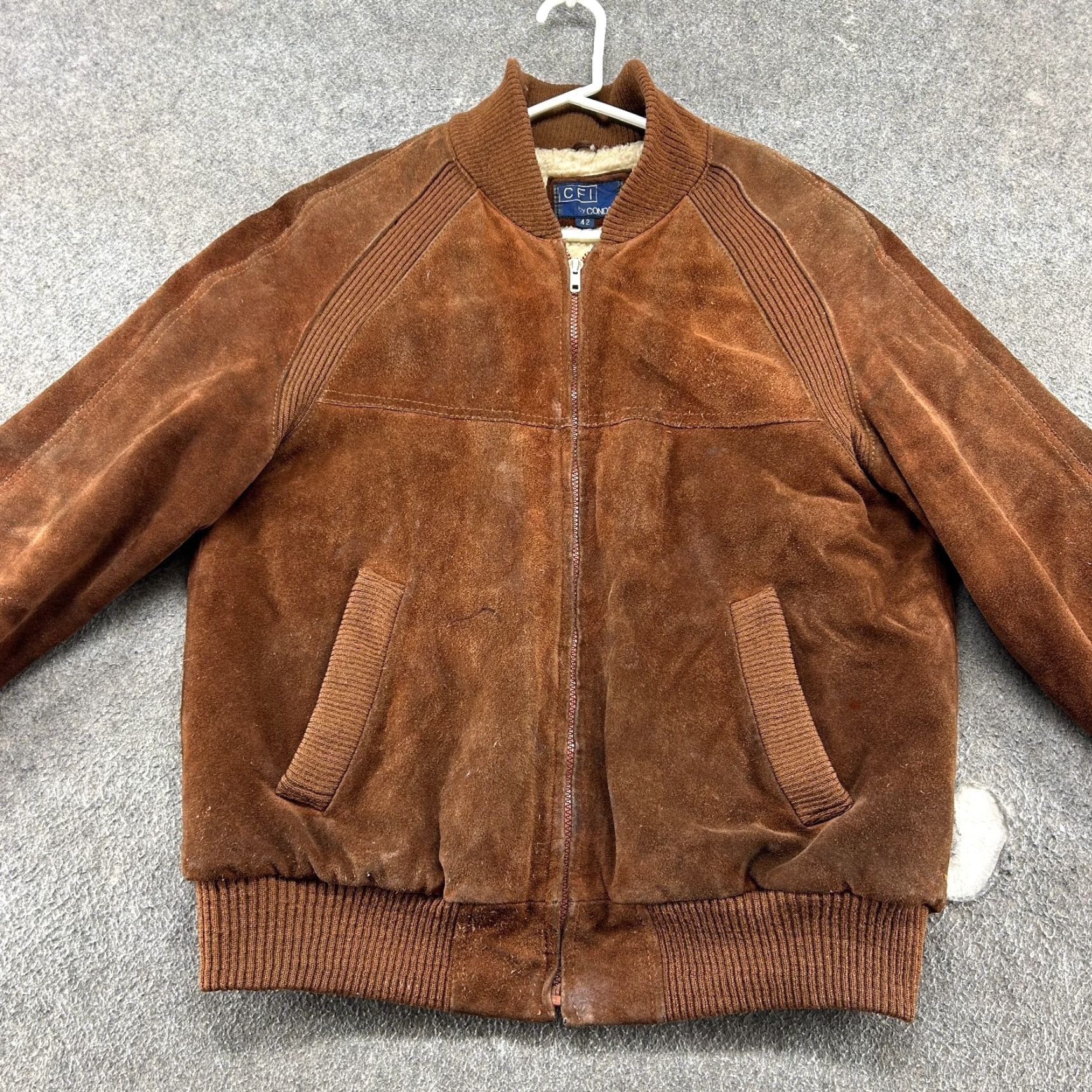 Vintage VINTAGE Condor Leather Jacket Mens 42 Brown Bomber Jacket Full Zip Lined 90s Western Style Size US XS / EU 42 / 0 - 4 Thumbnail