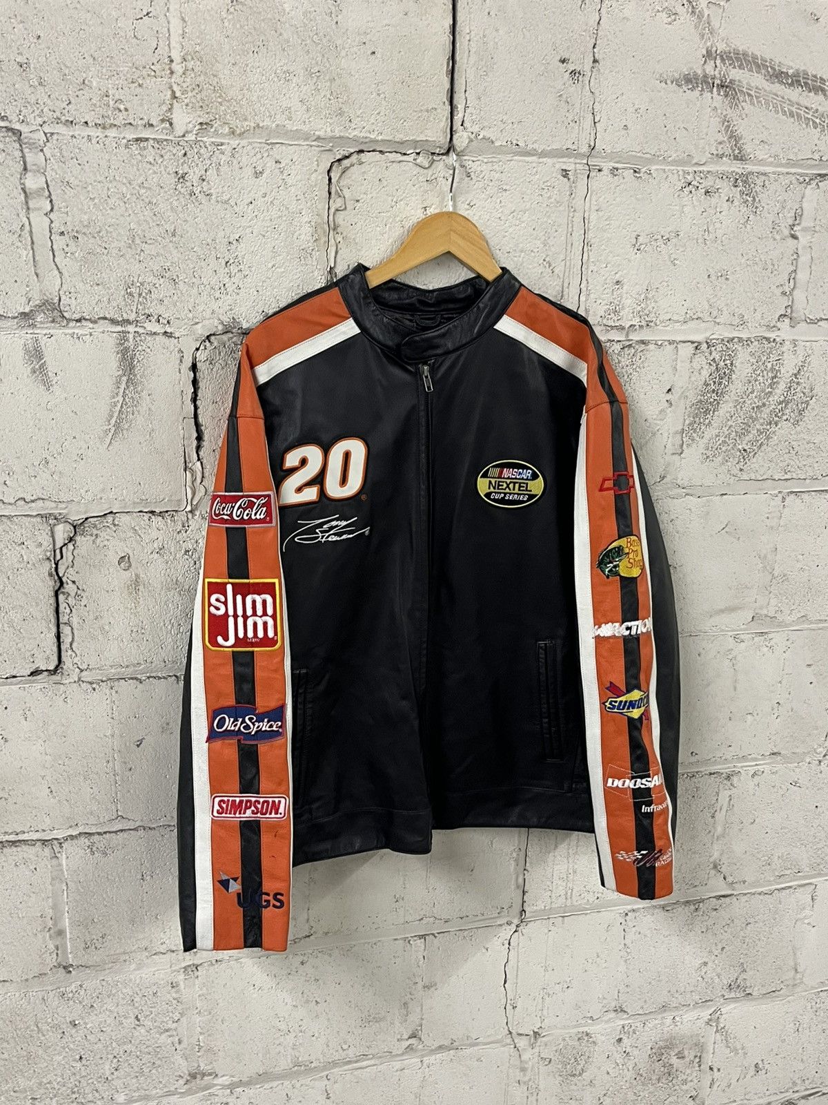 NASCAR Vintage nascar leather jacket streetwear hype rare 90s Size US XL / EU 56 / 4 - 2 Thumbnail