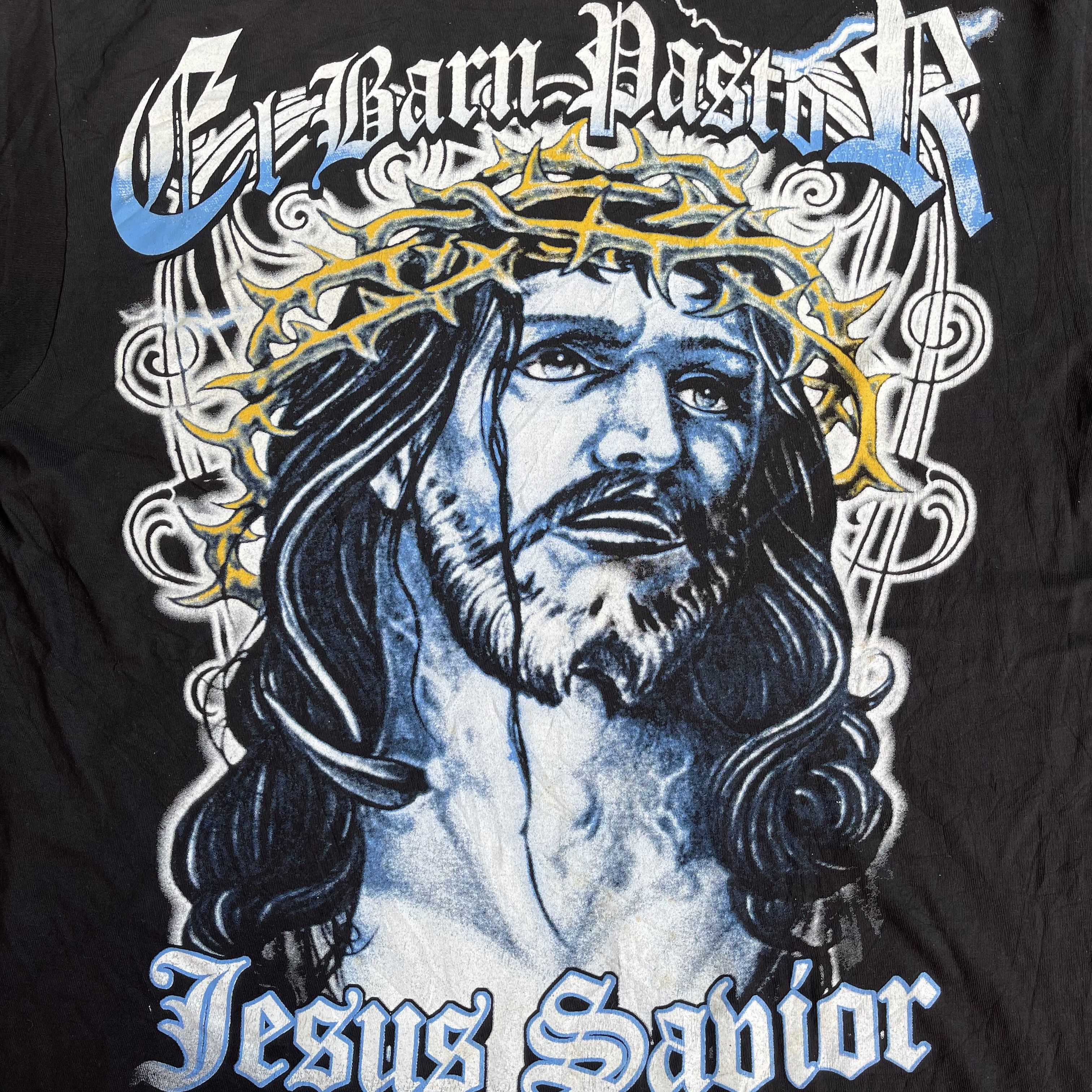 Vintage 90s Vintage Jesus With Crown Of Thorns T-shirt Size US XL / EU 56 / 4 - 3 Thumbnail