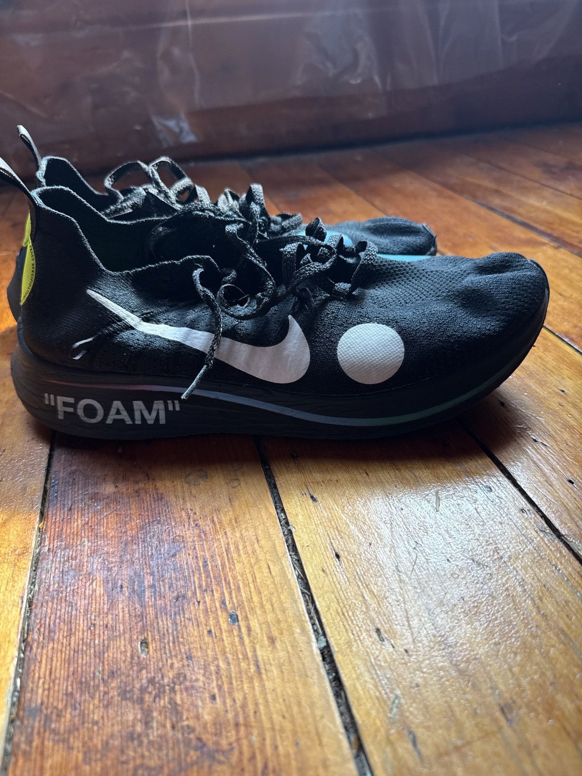 Nike × Off-White Nike Zoom Fly Mercurial Off-White Black Size US 10.5 / EU 43-44 - 5 Thumbnail