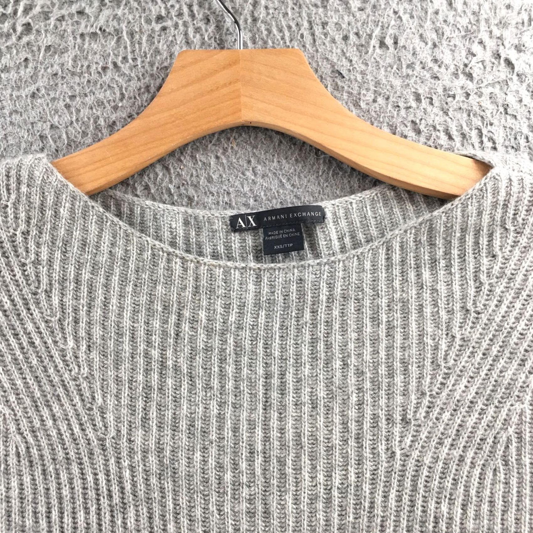Armani Exchange Armani Exchange Pullover Sweater Womens XXS Grey Wool Blend Knit Long Sleeve Crew Neck Pullover Casual All Seasons Womens Size XXS / US 00 / IT 34 - 3 Thumbnail