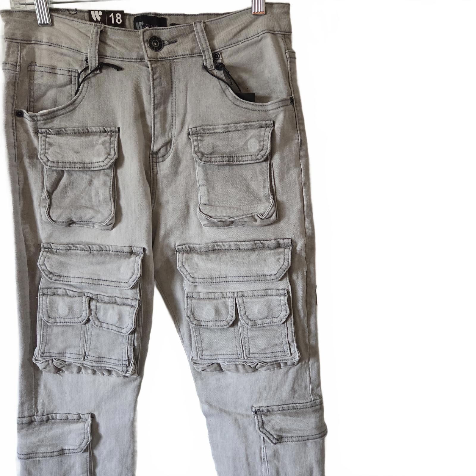 Waimea Waimea Men's Stacked Fit Jeans - Grey Bleached Size US 30 / EU 46 - 4 Thumbnail