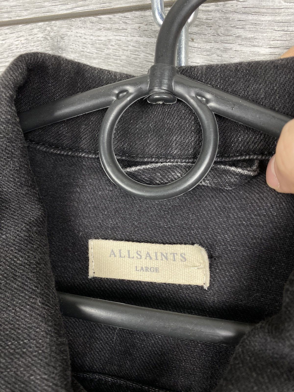 Allsaints Mens Allsaints Washed Black Denim Jacket Size US L / EU 52-54 / 3 - 8 Thumbnail