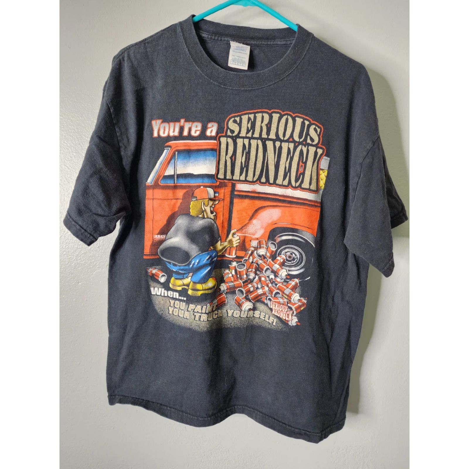 Delta Vintage Mens L Serious Redneck Spray Paint Truck Funny T Shirt Distressed Size US L / EU 52-54 / 3 - 2 Thumbnail