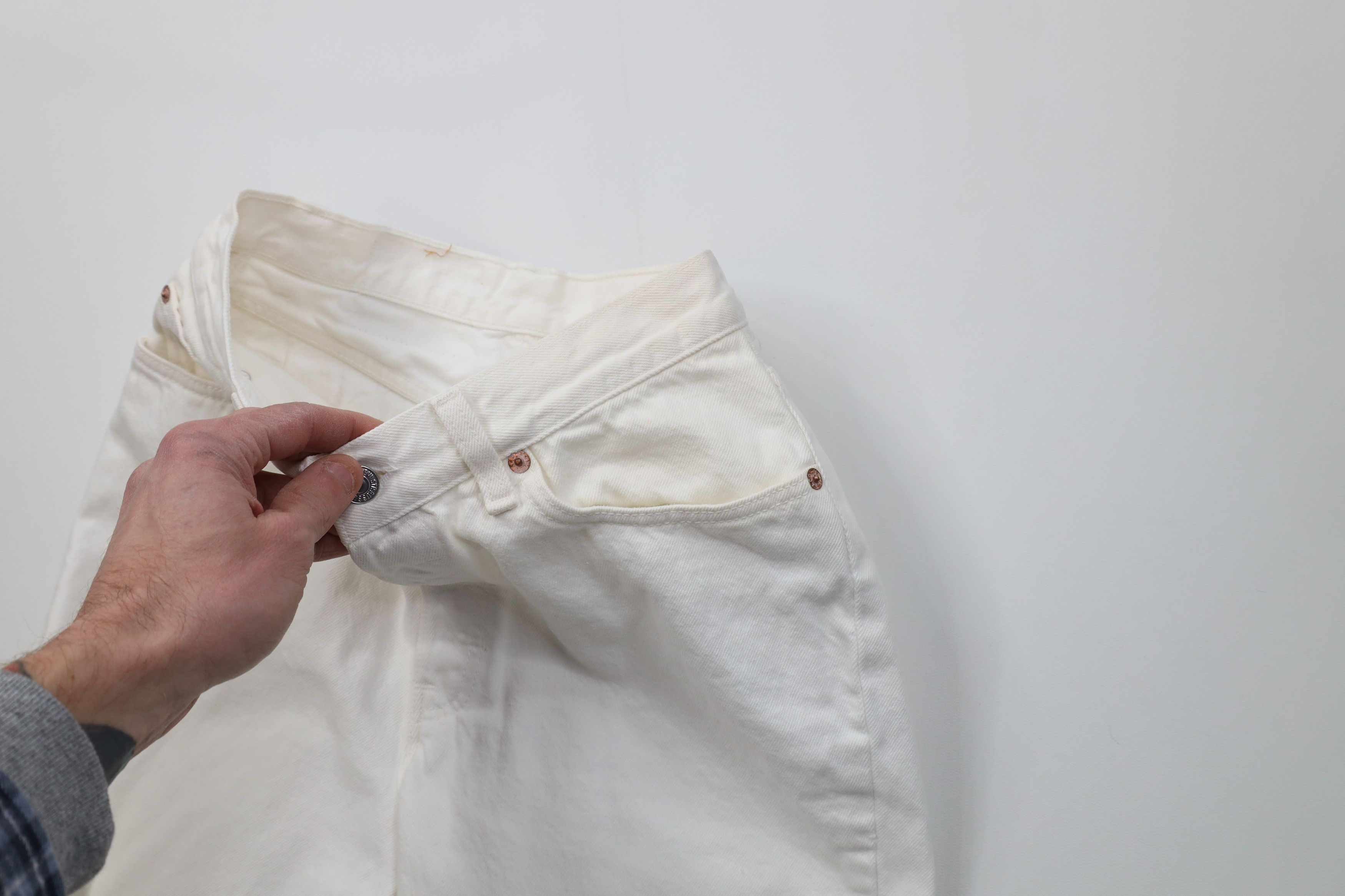 Levi's Vintage 90s Levis 544 Relaxed Tapered Leg Jeans White USA Size 32" / US 10 / IT 46 - 8 Thumbnail