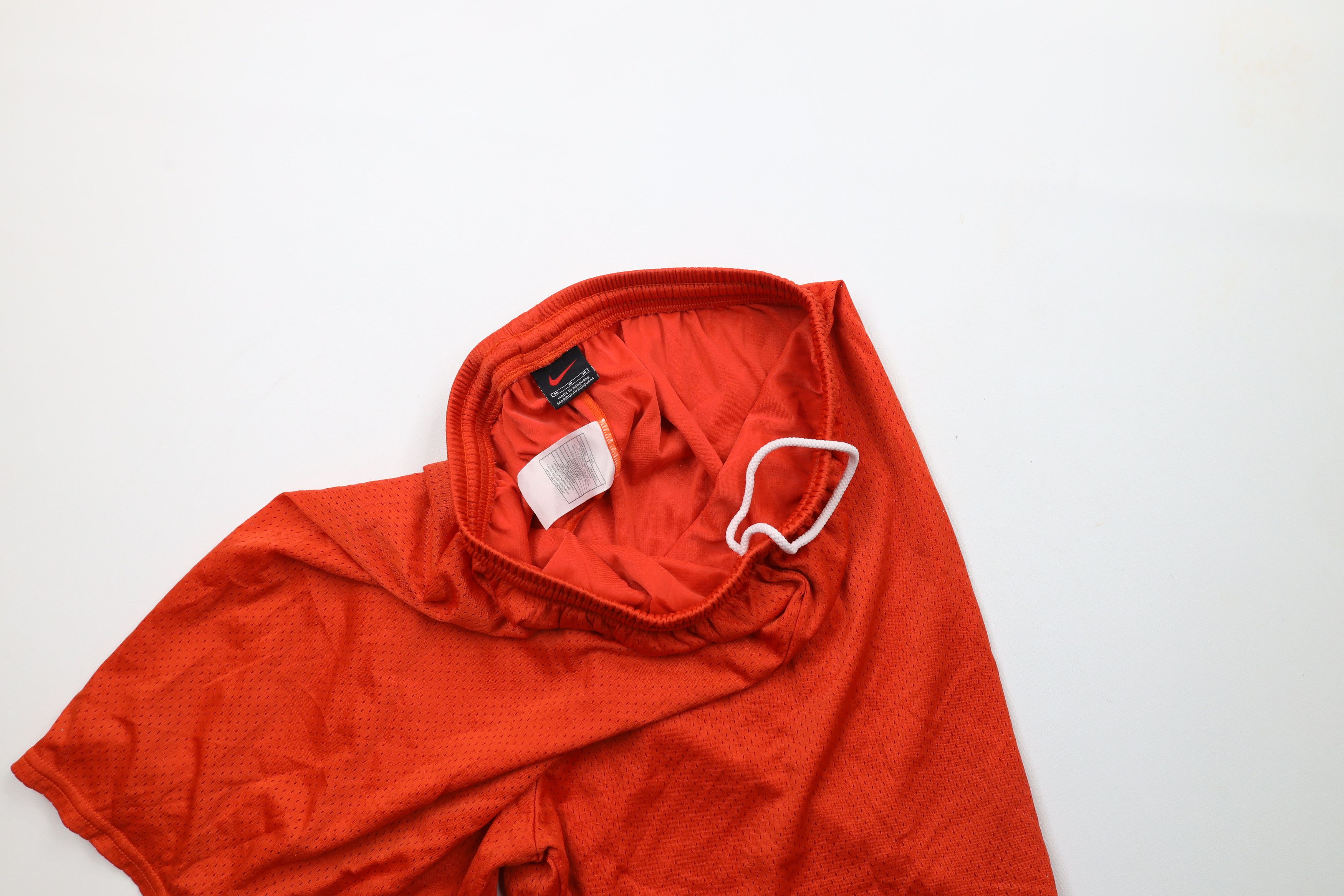 Nike × Vintage Vintage 90s Nike Mini Swoosh Above Knee Mesh Shorts Orange Size US 32 / EU 48 - 7 Thumbnail
