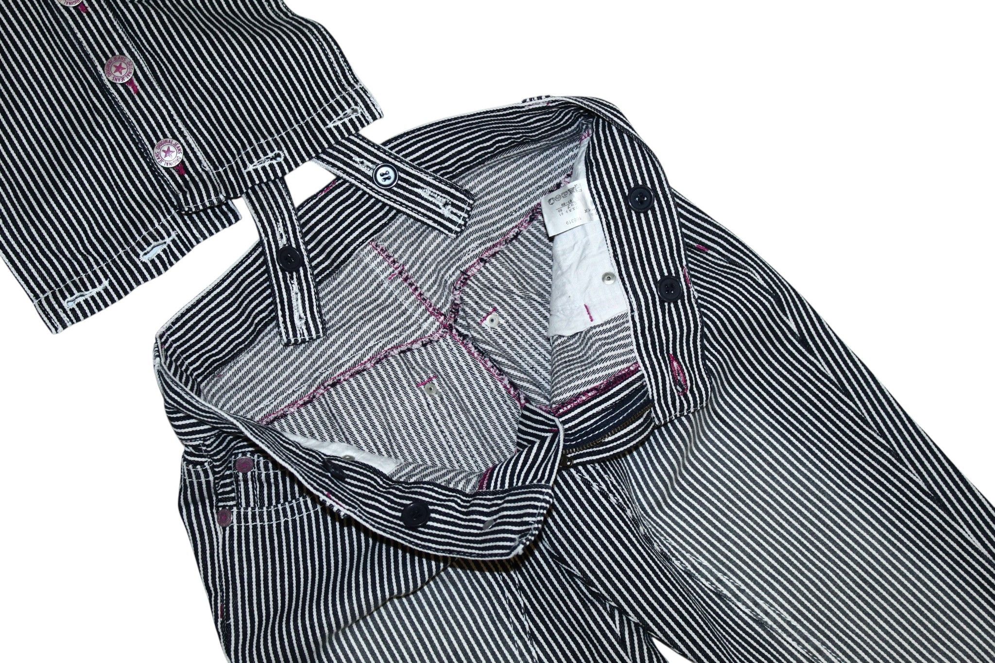 Hysteric Glamour Sky Bomber Garment Faded Denim Hickory Stripe Overalls Size US 30 / EU 46 - 3 Thumbnail