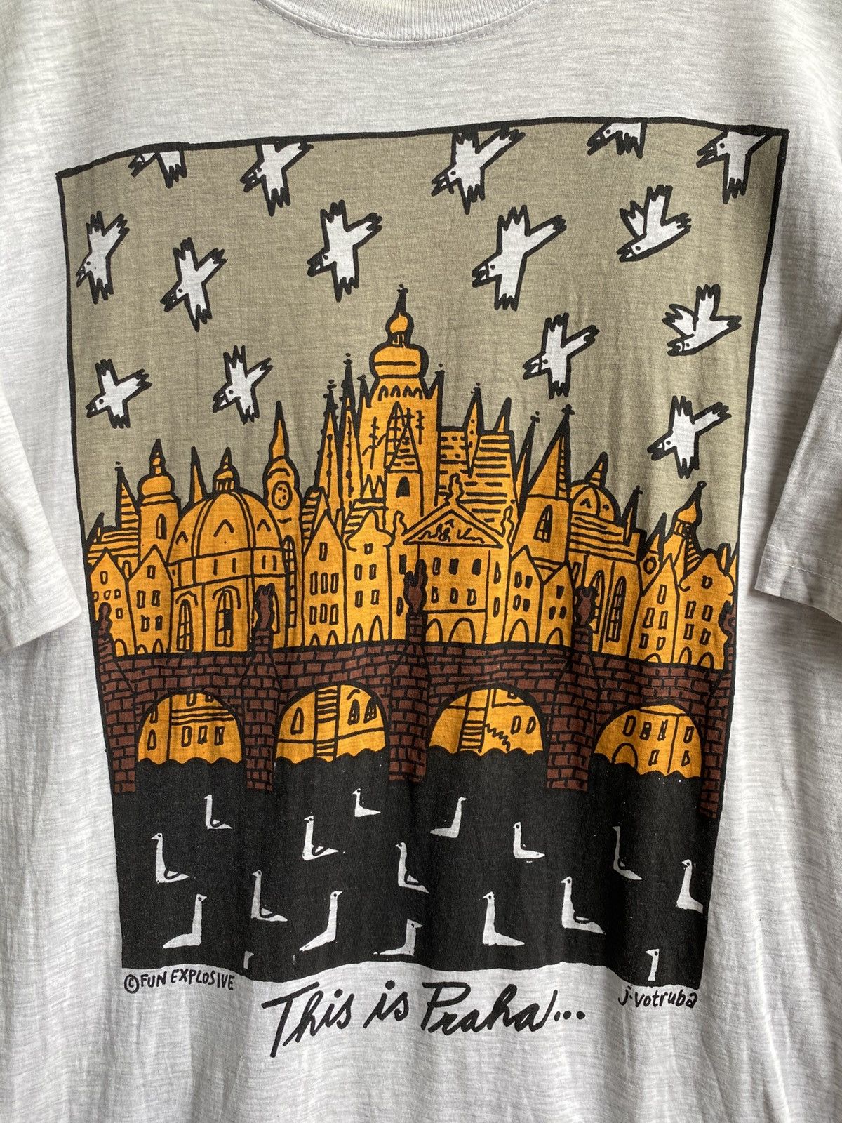 Vintage 🔥🔥Rare Vintage Franz Kafka Art Praha tee Size US L / EU 52-54 / 3 - 4 Thumbnail