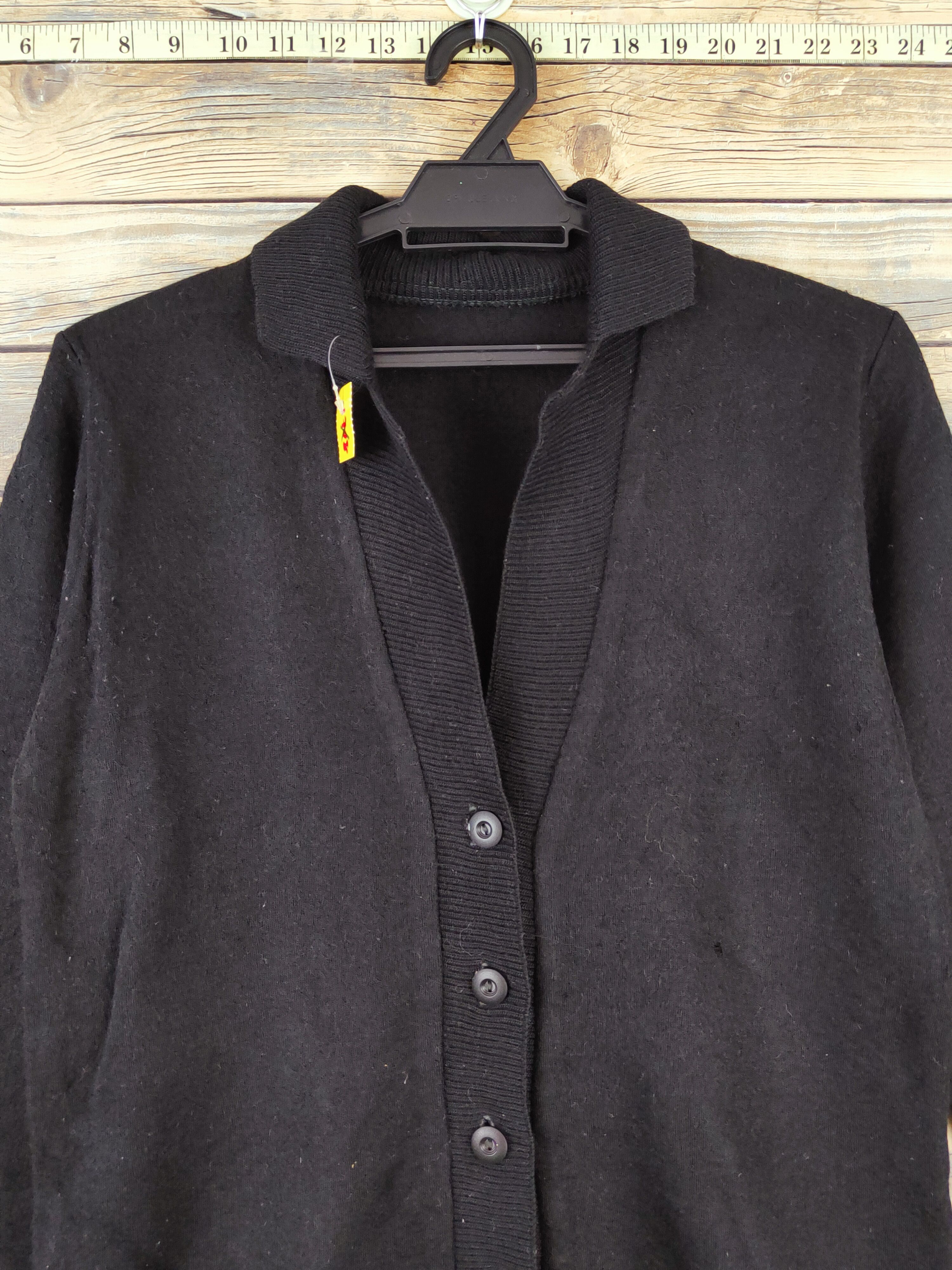 Homespun Knitwear × Japanese Brand × Vintage Japanese Brand Black Knitwear Cardigan #W980 Size S / US 4 / IT 40 - 2 Thumbnail