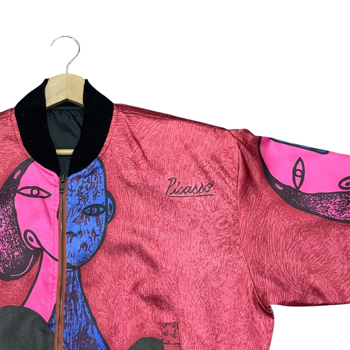 Vintage Vintage 80s Pablo Picasso Abstract Art Graphic Bomber Jacket Size US L / EU 52-54 / 3 - 2 Thumbnail