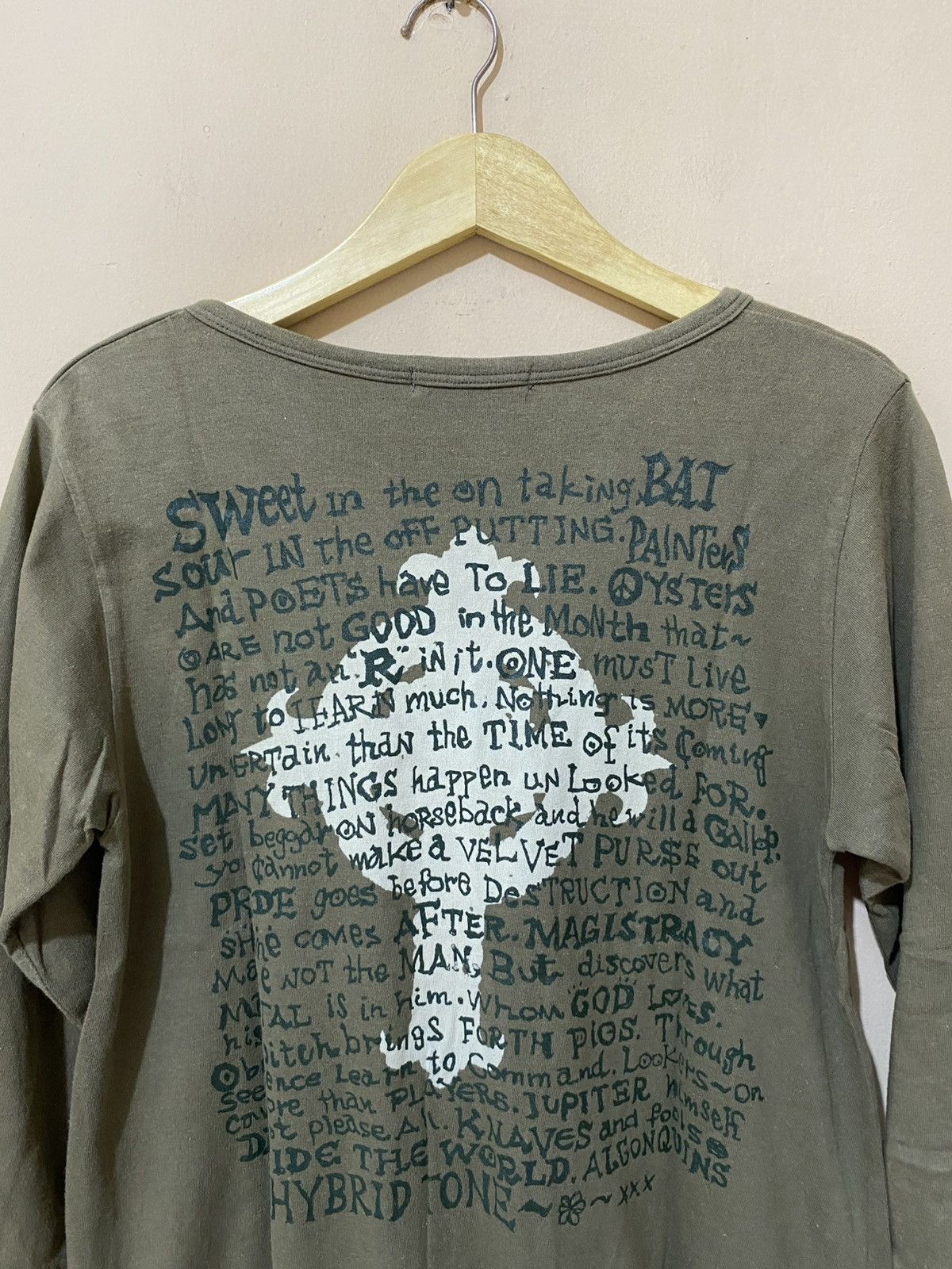 Japanese Brand Algonquins Poem Crossover Cardigan Size ONE SIZE - 3 Thumbnail
