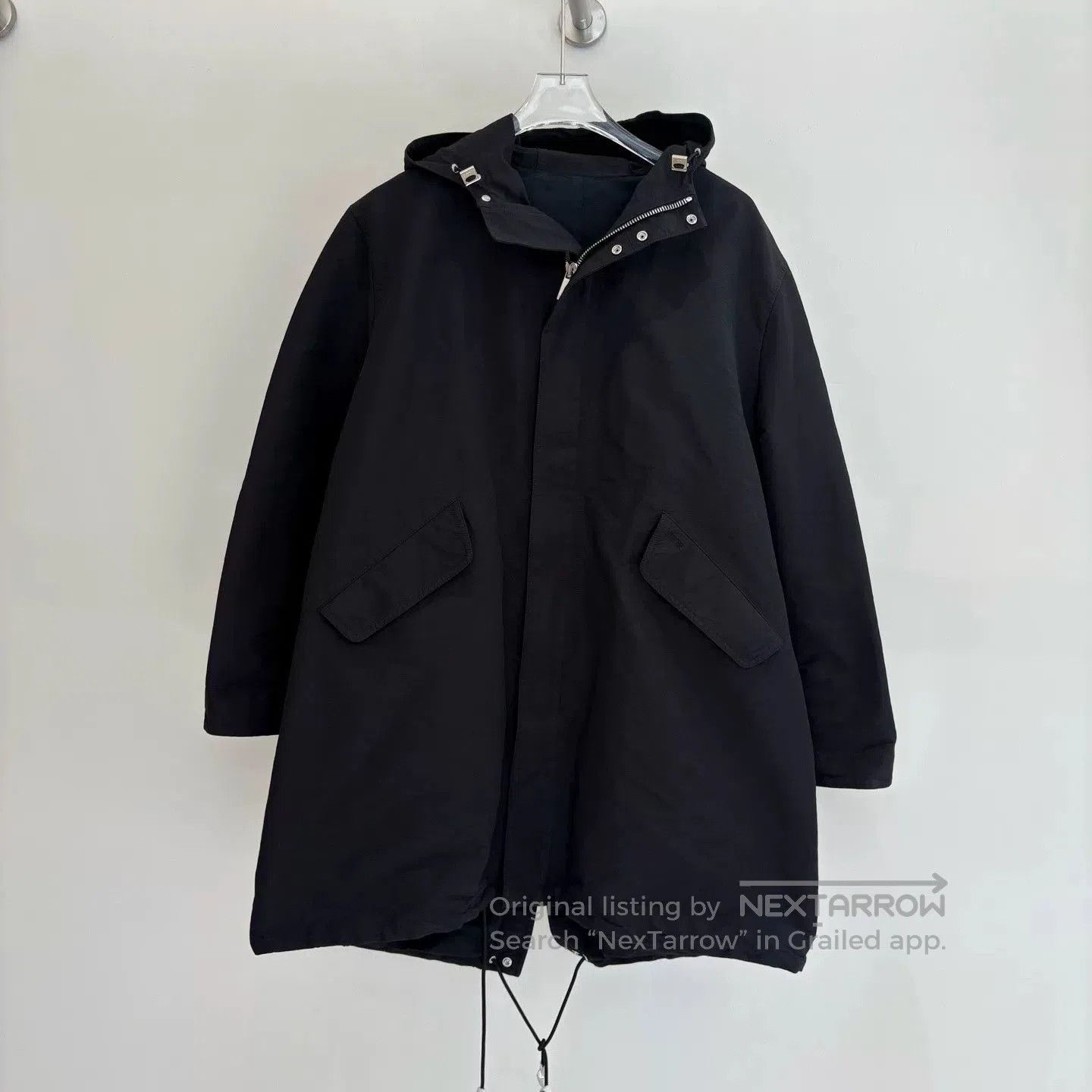 Dior DIOR HOMME Black Hooded Wool Duffle Coat | Grailed