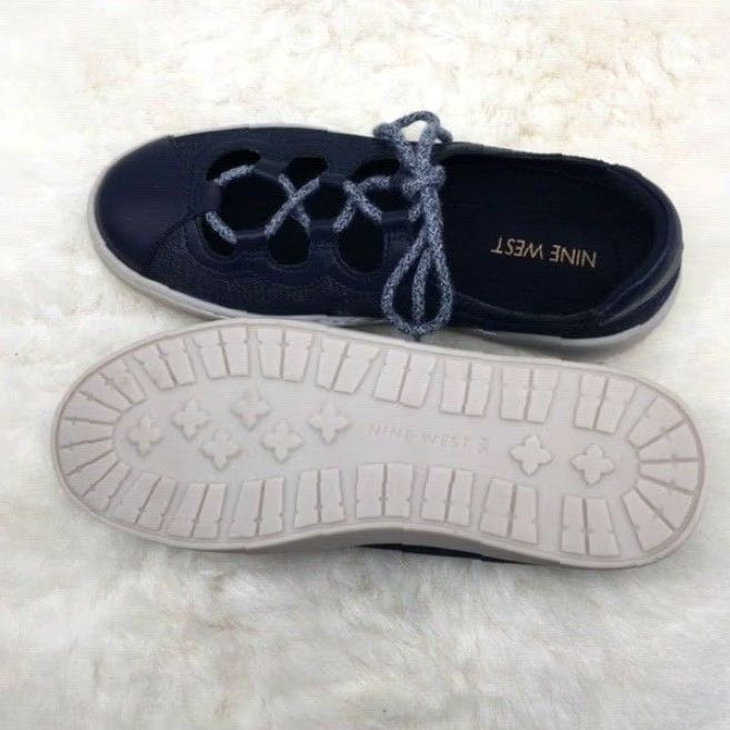 Nine West VINTAGE Nine West Pylot NVY Blue Jean Fashion Sneaker Women's Shoes Size 5 M Shoes US 5 M Womens Blue Jeans Casual Athletic Sneakers Size 27" / US 4 / IT 40 - 6 Thumbnail