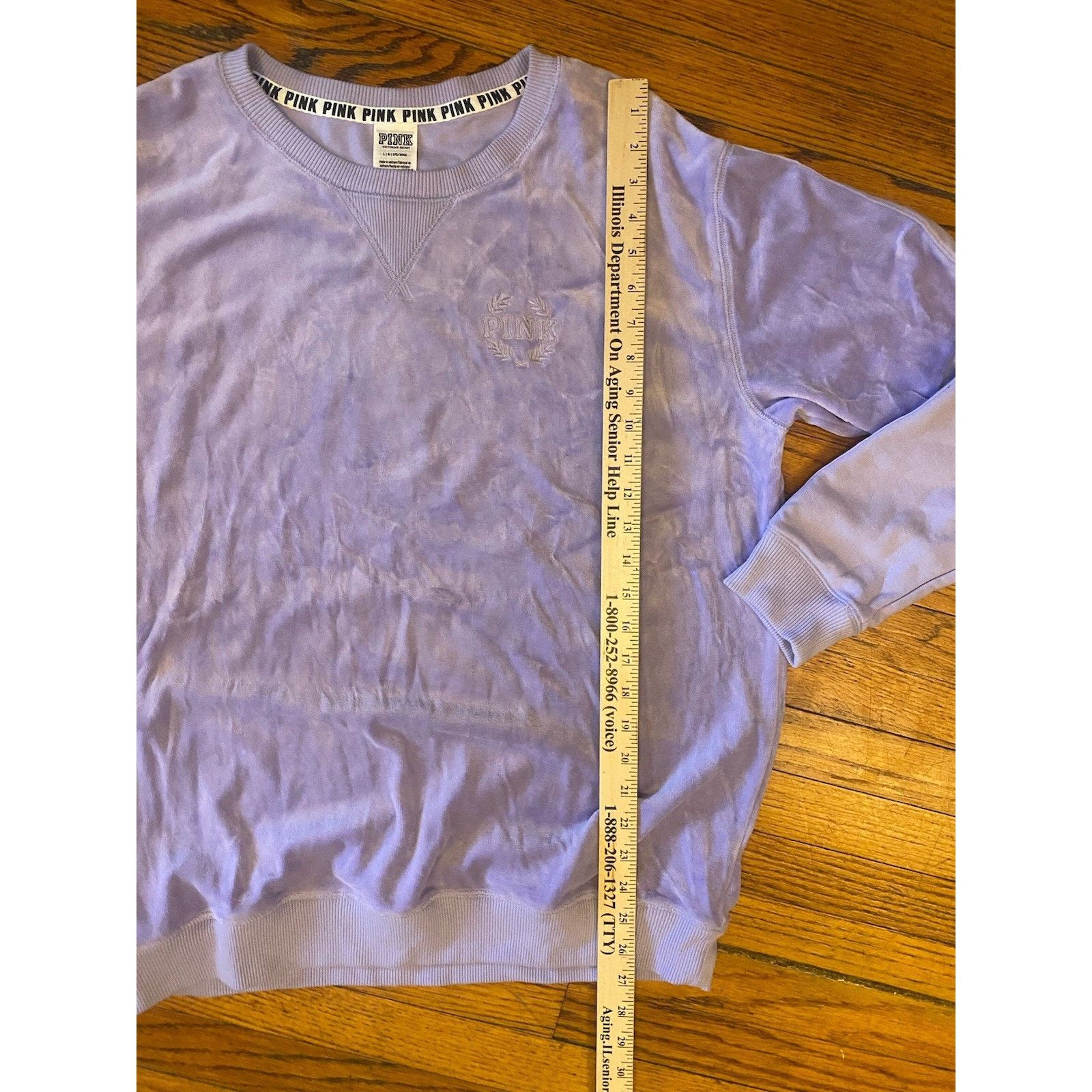 Victoria's Secret Victoria’s Secret PINK Fuzzy Sweatshirt Women’s Large Violet Size L / US 10 / IT 46 - 5 Thumbnail