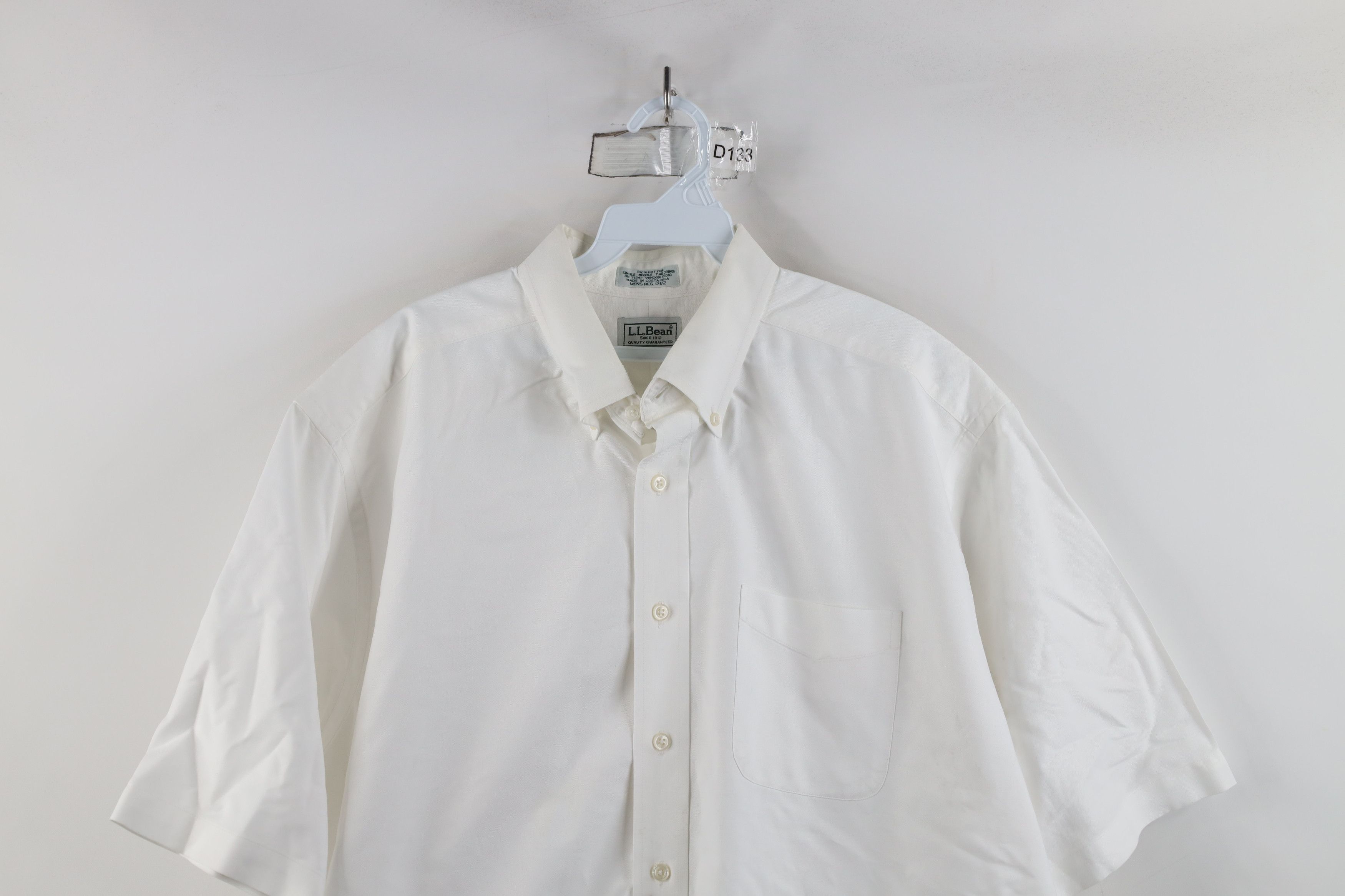 L.L. Bean × Vintage Vintage 90s LL Bean Short Sleeve Collared Button Shirt White Size US M / EU 48-50 / 2 - 2 Thumbnail