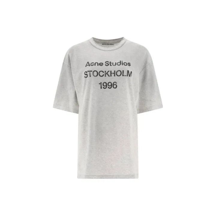 Acne Studios Gray Short Sleeve Letter Print T-Shirt