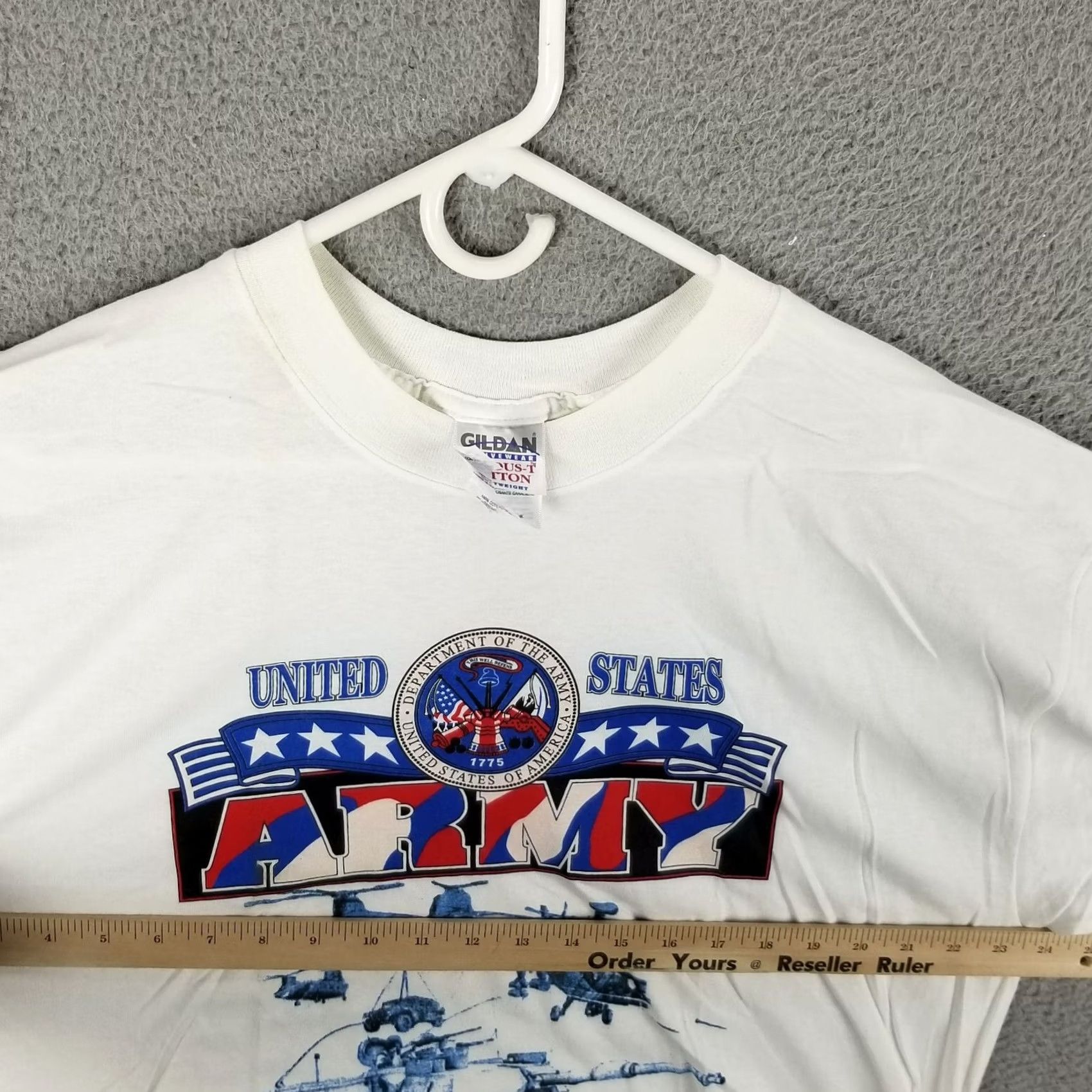 Gildan VINTAGE United We Fight Men T-Shirt XL White Sept 11 Army Recruit tee Helicopter Size US XL / EU 56 / 4 - 7 Thumbnail