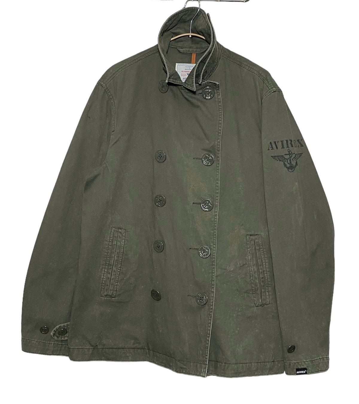 Avirex × Vintage Vintage Avirex USA Certificate Military Chore Button Up Size US L / EU 52-54 / 3 - 1 Thumbnail
