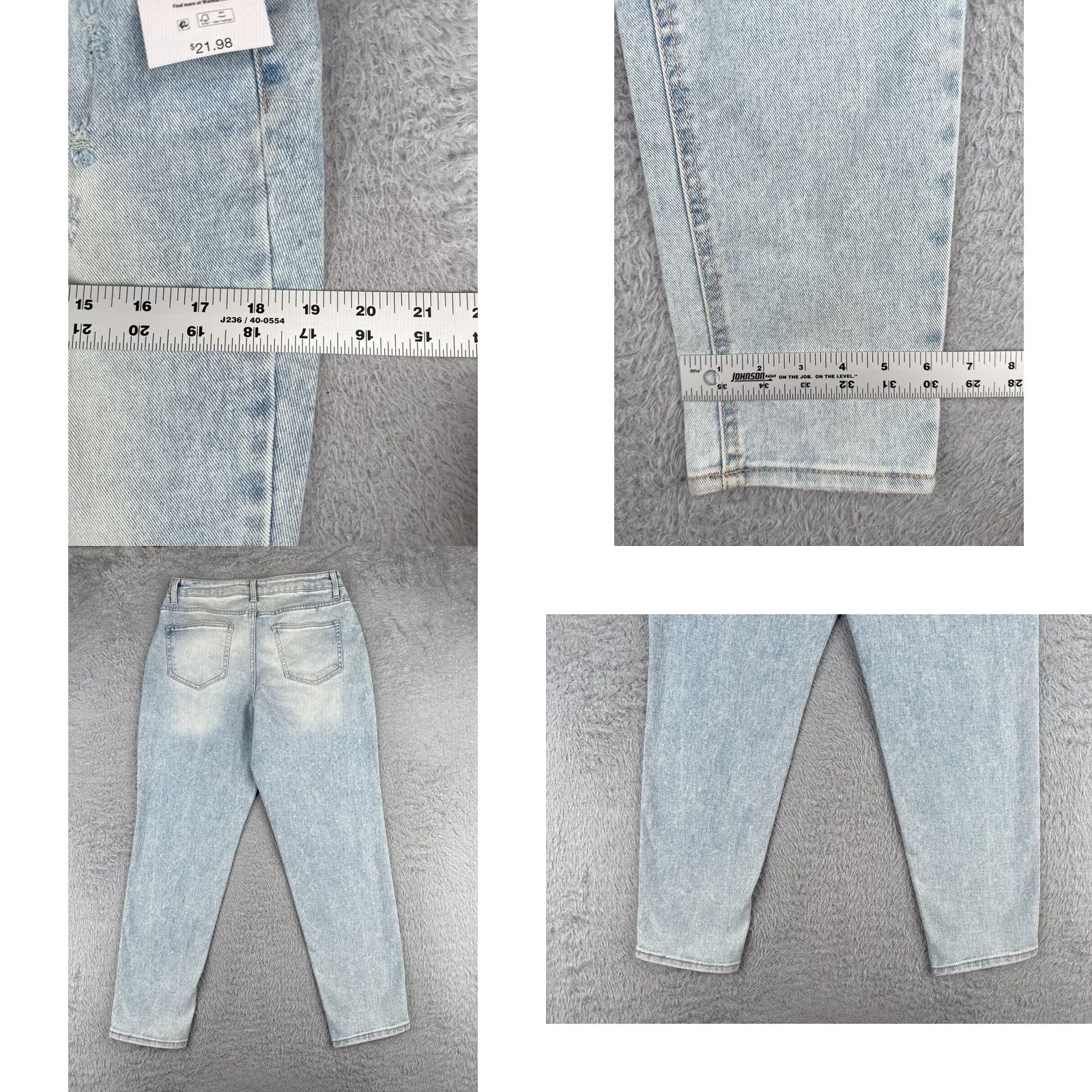 Vintage Time And Tru Jeans Womens 8 Blue Skinny Mom Distressed Light Wash 29x27 NEW Size 30" / US 8 / IT 44 - 9 Thumbnail