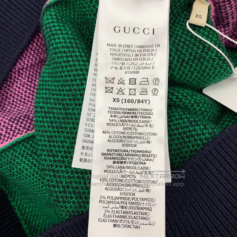 Gucci Gucci Colour-matched logo jacquard full-printed wool V-nec Size XS / US 0-2 / IT 36-38 - 6 Thumbnail