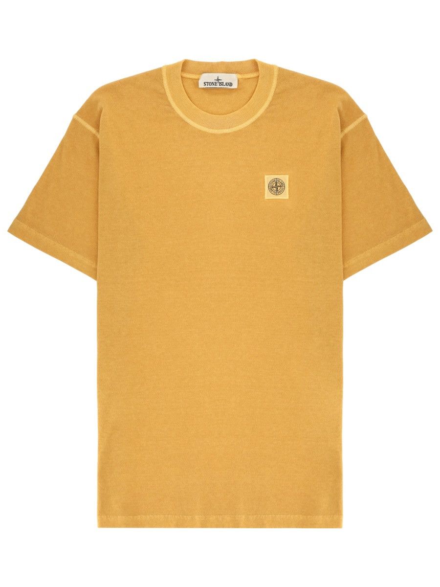 Stone Island STONE ISLAND T-SHIRT WITH LOGO PATCH - YELLOW Size US XXL / EU 58 / 5 - 1 Thumbnail