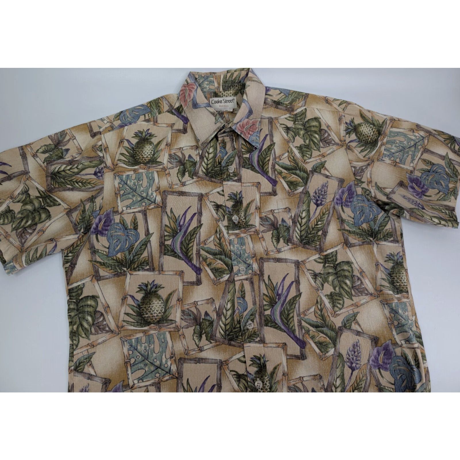 ALOHAS Vtg Cooke Street Mens Hawaiian Floral Aloha Button Short Sleeve Cotton Shirt Size US L / EU 52-54 / 3 - 7 Thumbnail