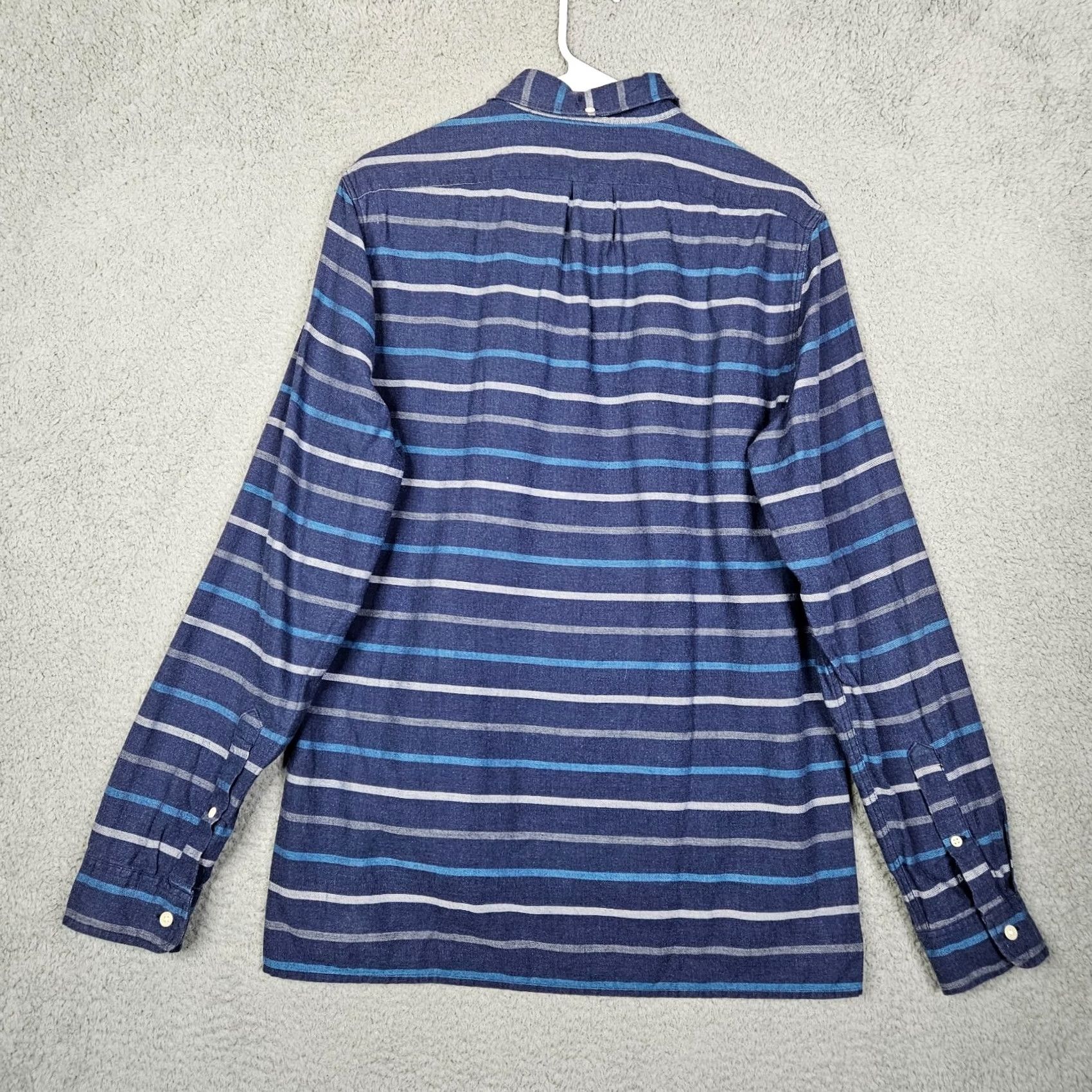 J.Crew J.CREW Button-Up Shirt Stripes Flannel Blue 1/4 Button Up 100% Cotton M Casual Men’s Shirt Size US M / EU 48-50 / 2 - 2 Thumbnail