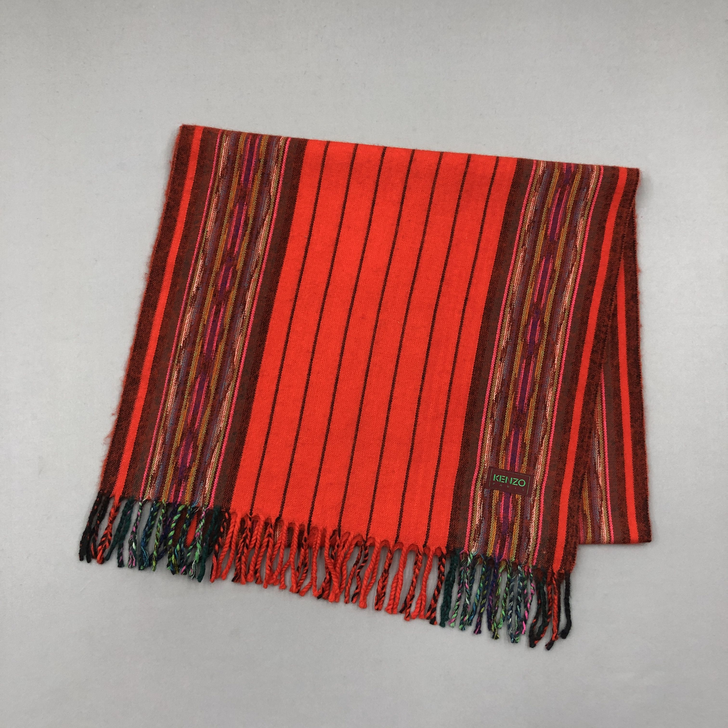 Kenzo Vintage Kenzo Scarf Muffler Wool Winter Fringe Scarves Size ONE SIZE - 3 Thumbnail