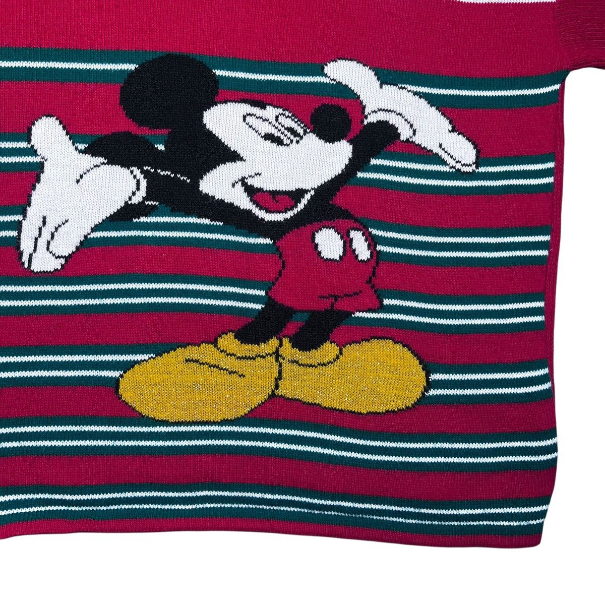 Mickey Unlimited 1990s Mickey Mouse Disney Striped Pullover Knit Sweater Size L / US 10 / IT 46 - 7 Thumbnail