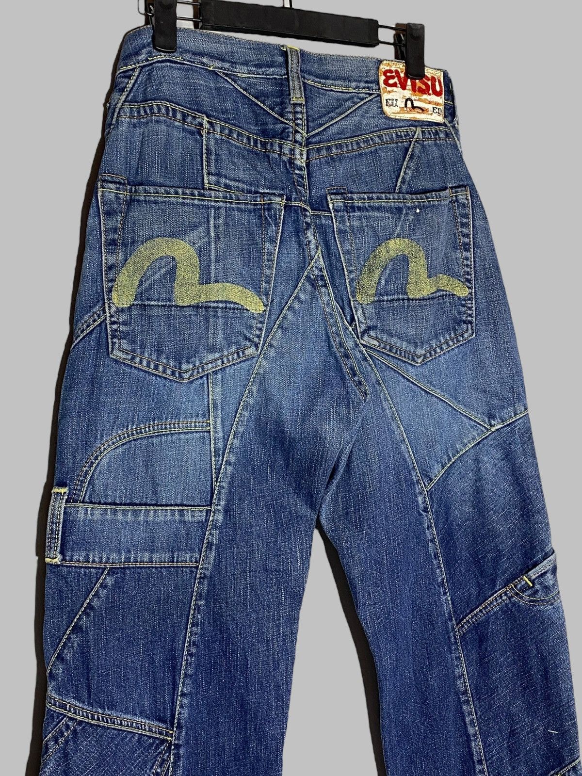 Evisu Vintage Evisu Patchwork Y2k Japanese Blue Washed Denim Jeans Size US 29 - 1 Thumbnail