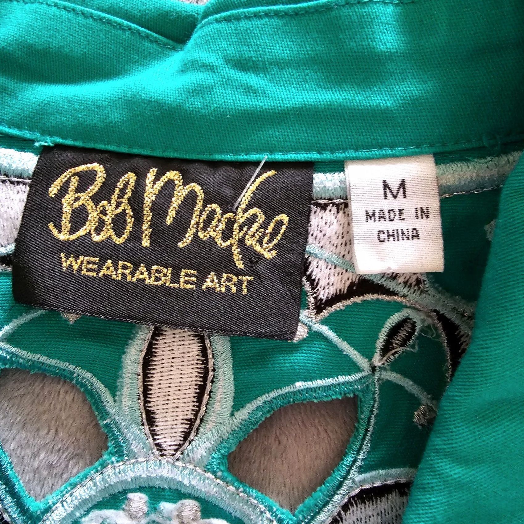 Bob Mackie Bob Mackie Jacket Womens Medium Green 3/4 Sleeve Full Zip Embroidered Art Classic Jacket Size M / US 6-8 / IT 42-44 - 4 Thumbnail