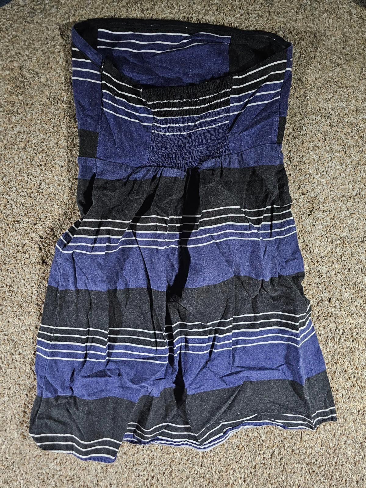 Old Navy Old Navy Blue Black Linen Dress Sz 10 Size L / US 10 / IT 46 - 6 Thumbnail