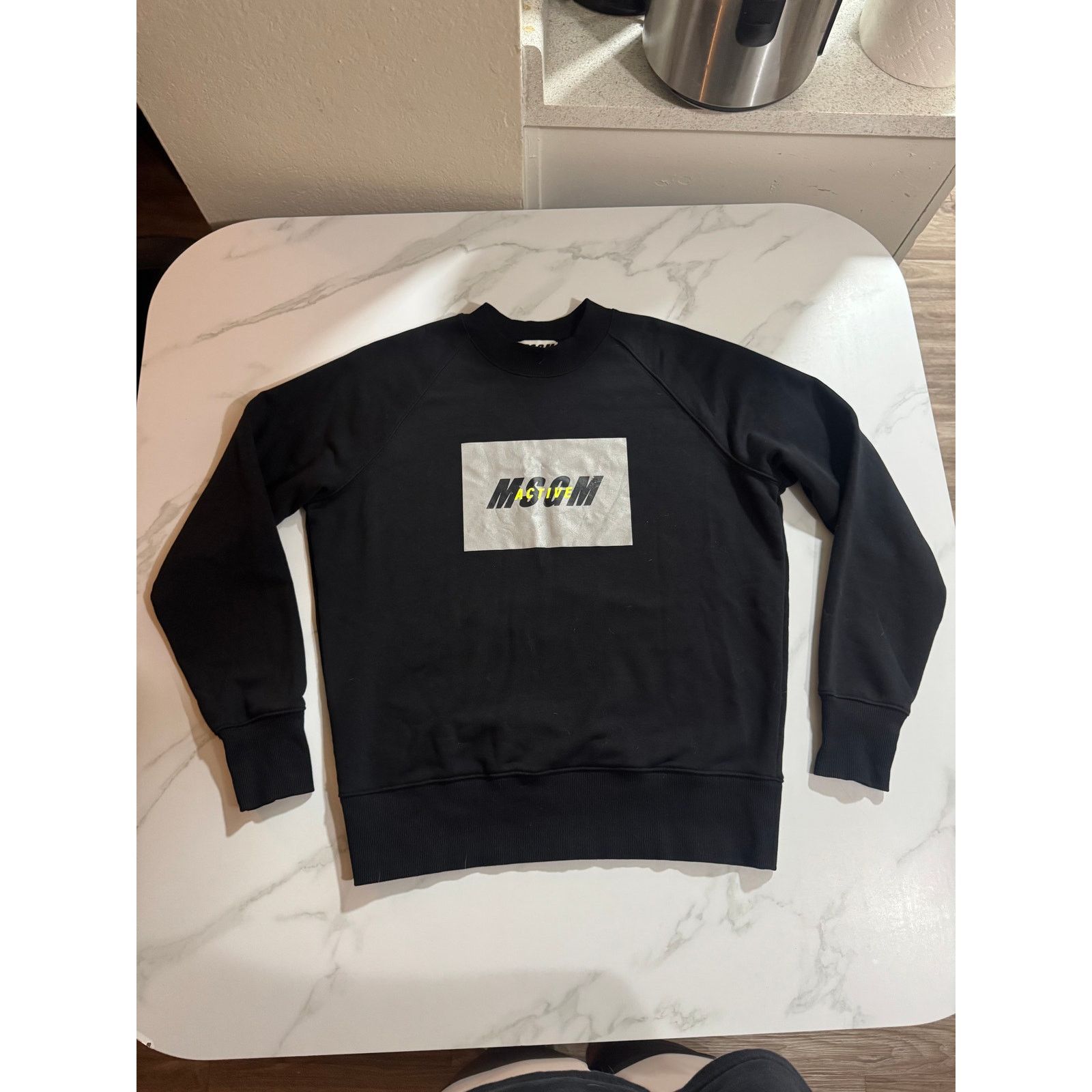 MSGM MSGM Active Milano Italy Crewneck Sweatshirt XS Black Silver Size XS / US 0-2 / IT 36-38 - 1 Thumbnail
