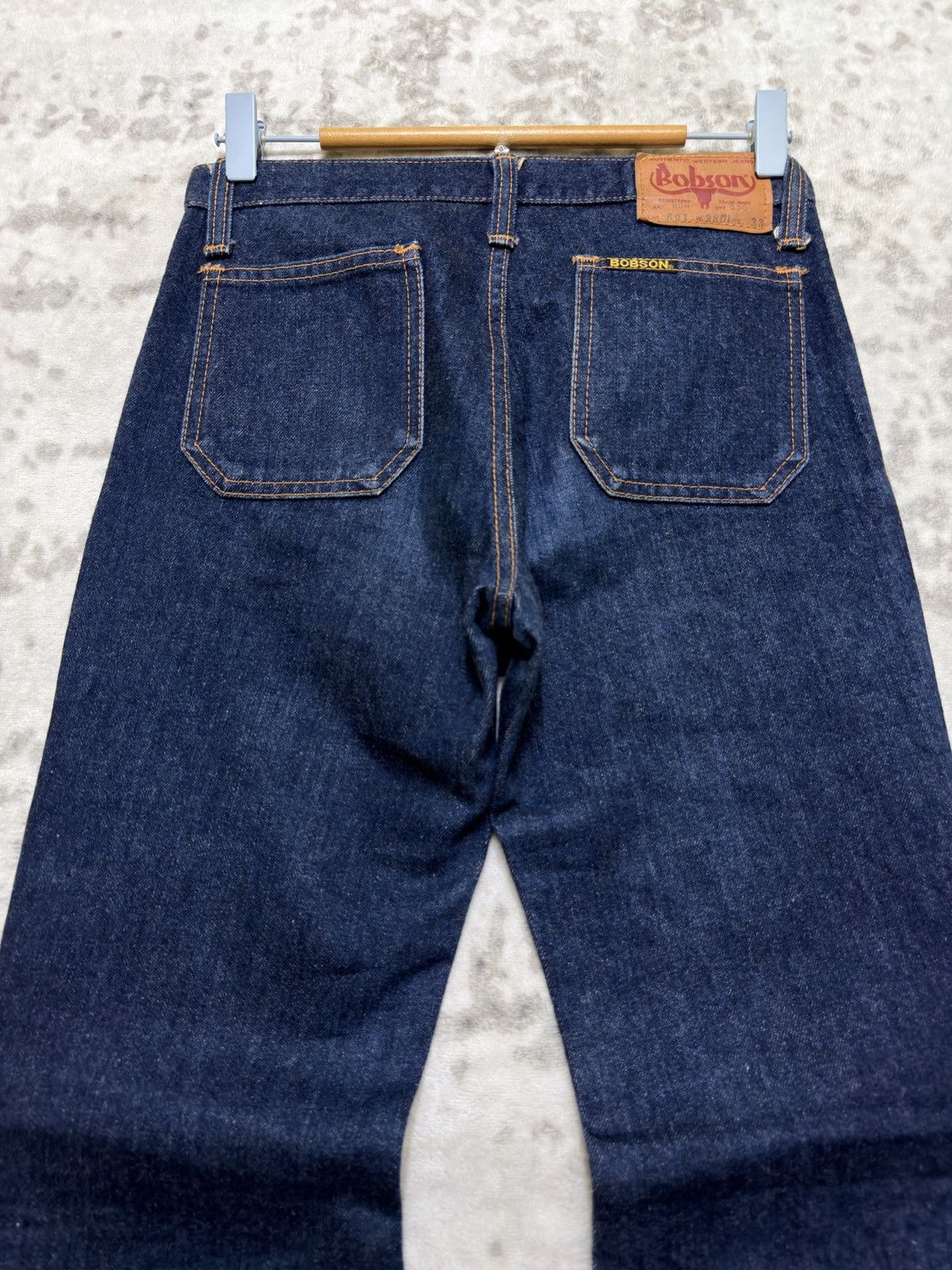 Vintage Bobson Vintage Dark Blue Super Flare Bell Bottom Denim Jeans Size US 26 / EU 42 - 9 Thumbnail