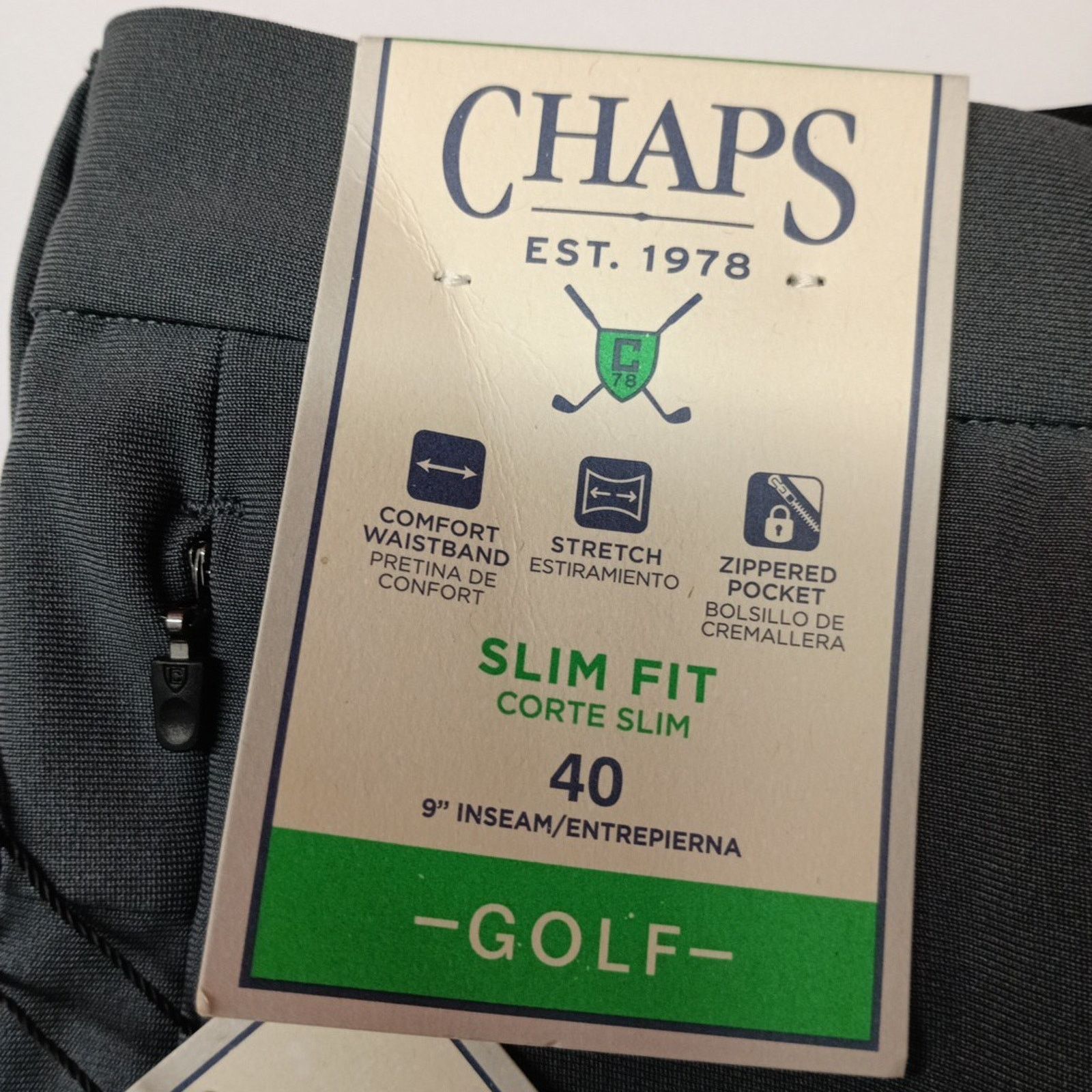 Chaps Chaps Golf Shorts Men's 40 Gray Slim Fit 9" Inseam Stretch Size US 40 / EU 56 - 2 Thumbnail