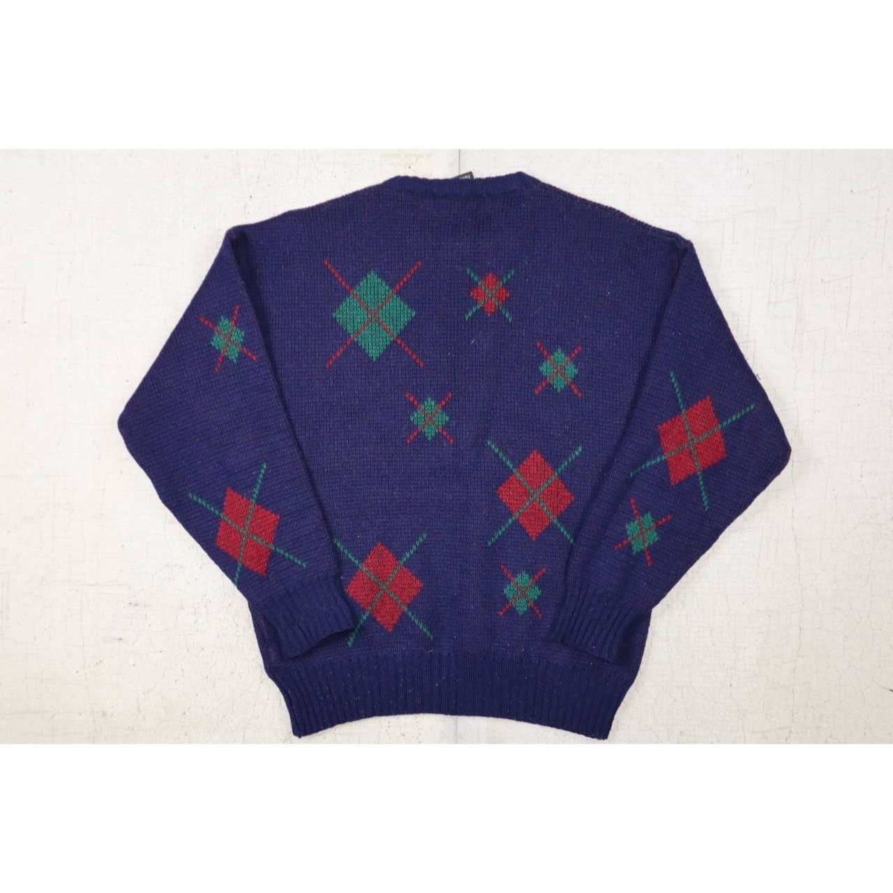 Vintage Vintage Eskimo Men's L Wool 80s Diamond Sweater Size US L / EU 52-54 / 3 - 7 Thumbnail