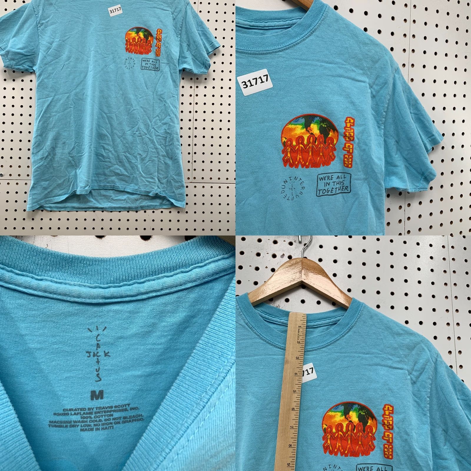 Travis Scott Travis Scott Cactus Jack x Lebron James Uninterrupted Class Of 2020 Men M 19x27 T-Shirt Blue Mens Size US M / EU 48-50 / 2 - 8 Thumbnail