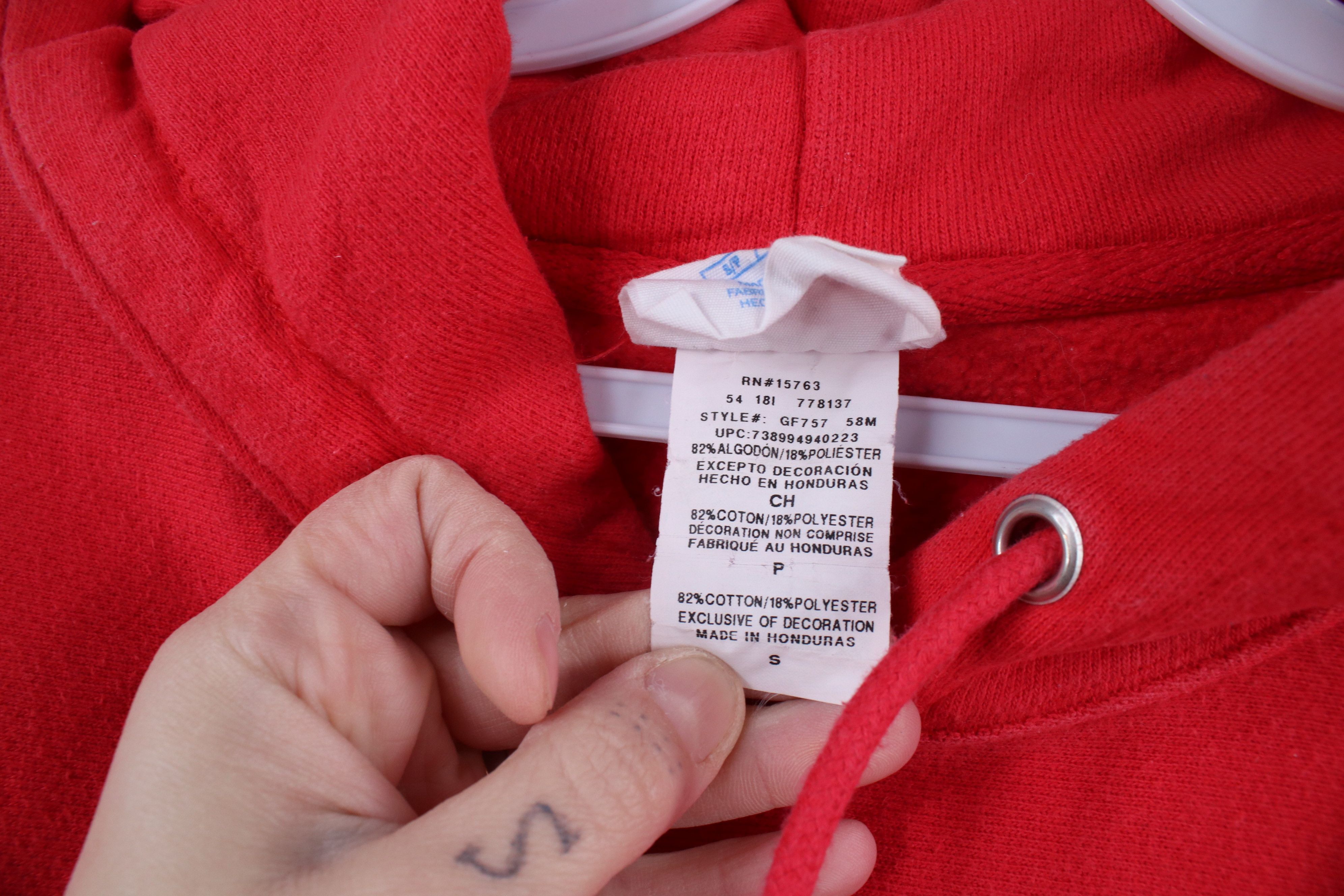 Champion × Vintage Vintage Y2K Champion Reverse Weave Hoodie Sweatshirt Red Size S / US 4 / IT 40 - 11 Thumbnail