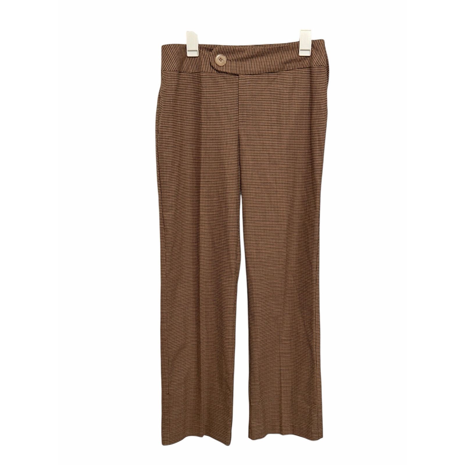 Other Austin Clothing Co Brown Houndstooth Stretch Cotton Trousers Size 32" / US 10 / IT 46 - 2 Thumbnail