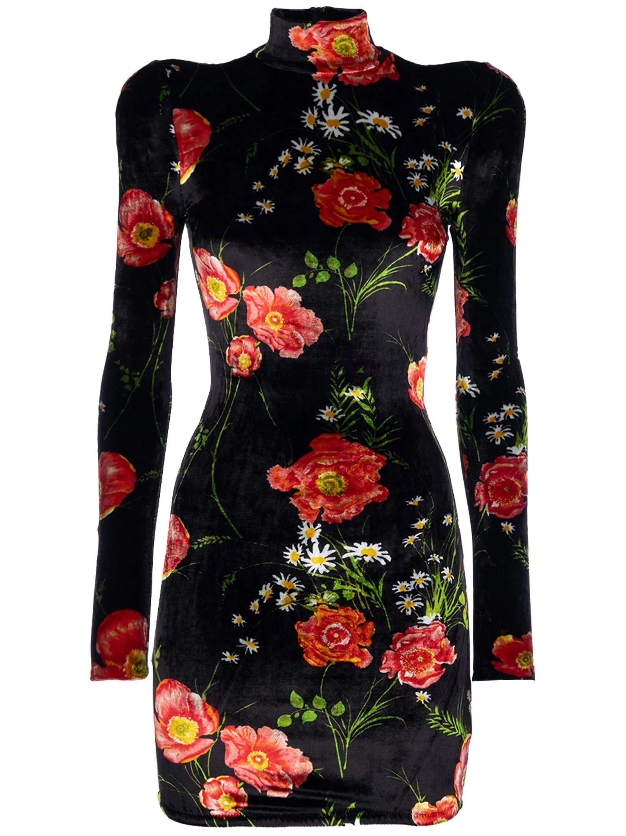 Balenciaga o1mt1gz0125 Poppy Turtleneck Dress in Multicolor Size S / US 4 / IT 40 - 1 Thumbnail