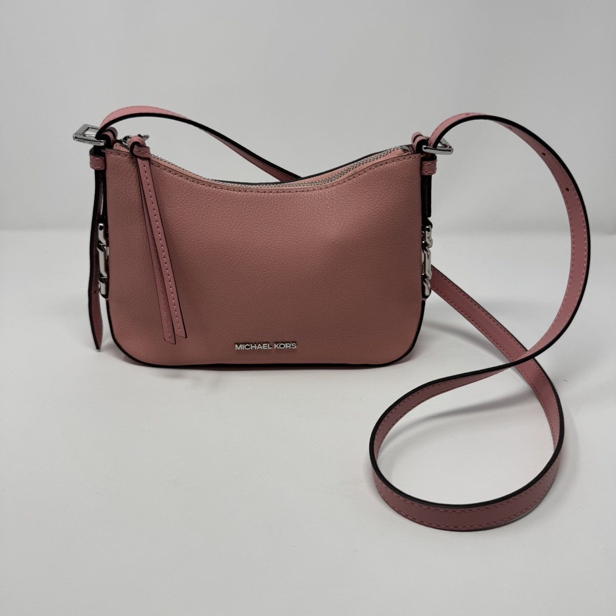 Michael Kors Laney Crossbody Bag Leather Purse Pink Women's