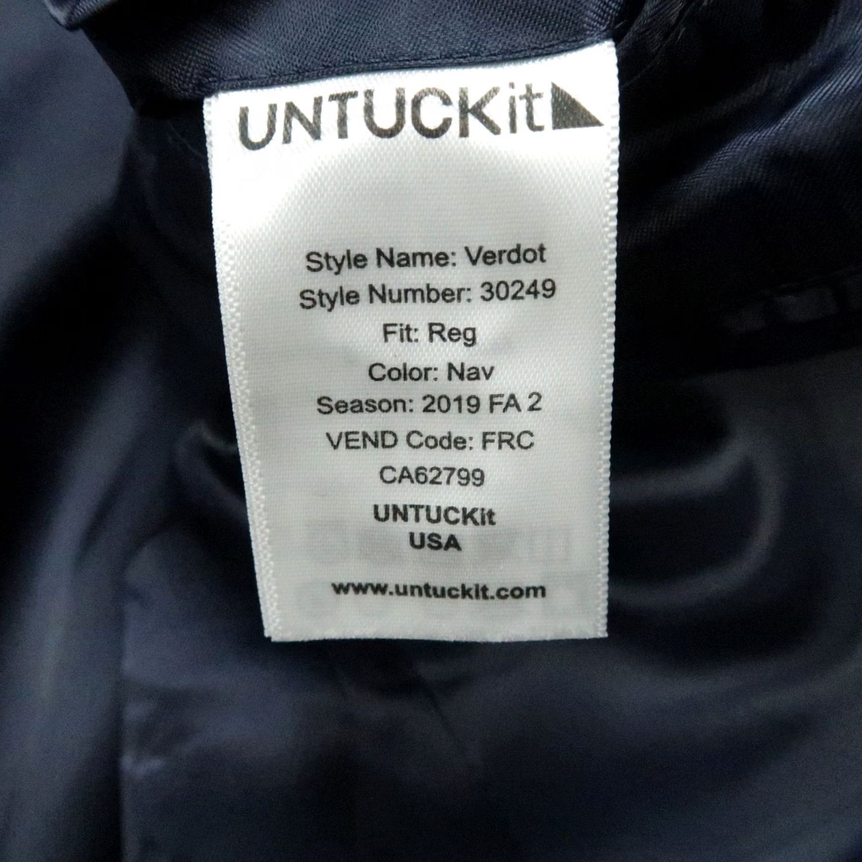 UNTUCKit UNTUCKit Blazer Mens Navy Blue Wool Half Canvas Construction Jacket 40R Size 40R - 5 Thumbnail