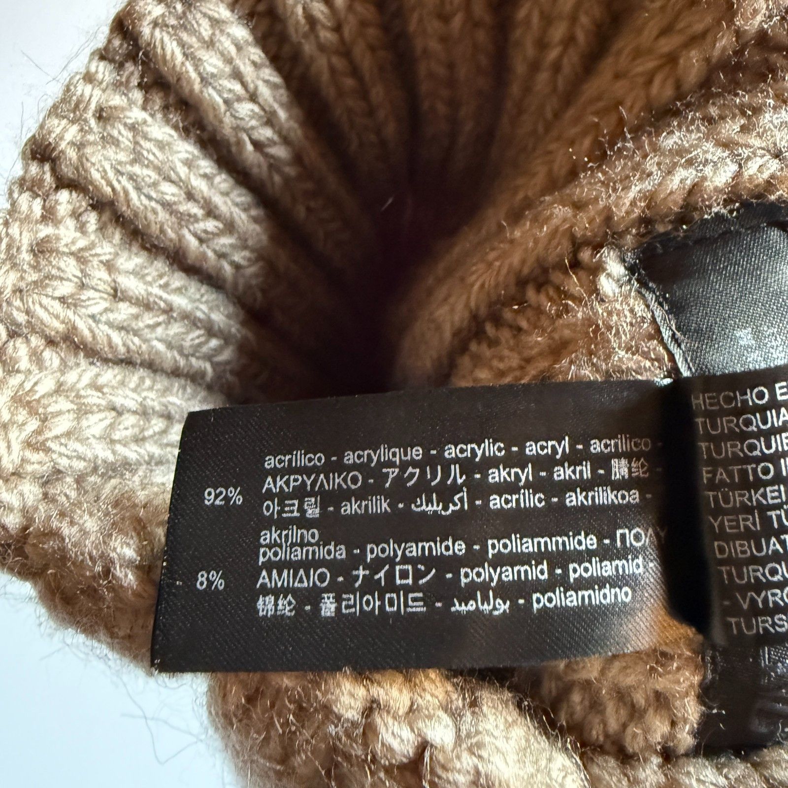 Zara ZARA Ribbed Knit Beanie Hat in Taupe Size ONE SIZE - 4 Thumbnail