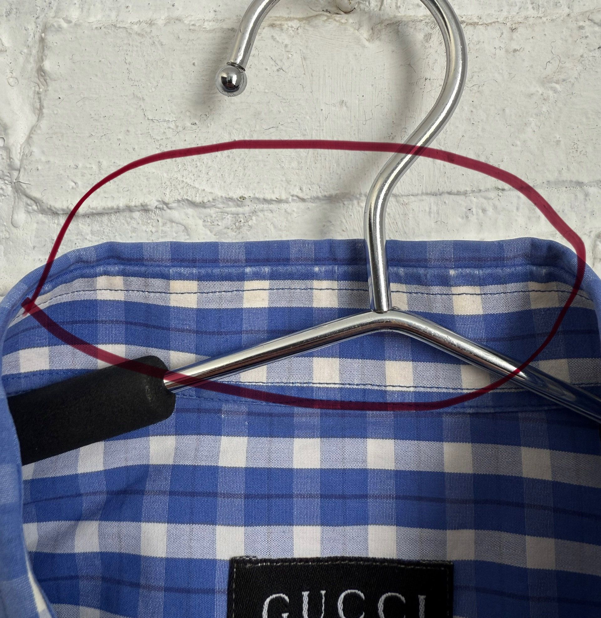 Gucci Vintage 90s GUCCI Tom Ford era Gingham checked cotton shirt Size US XL / EU 56 / 4 - 3 Thumbnail