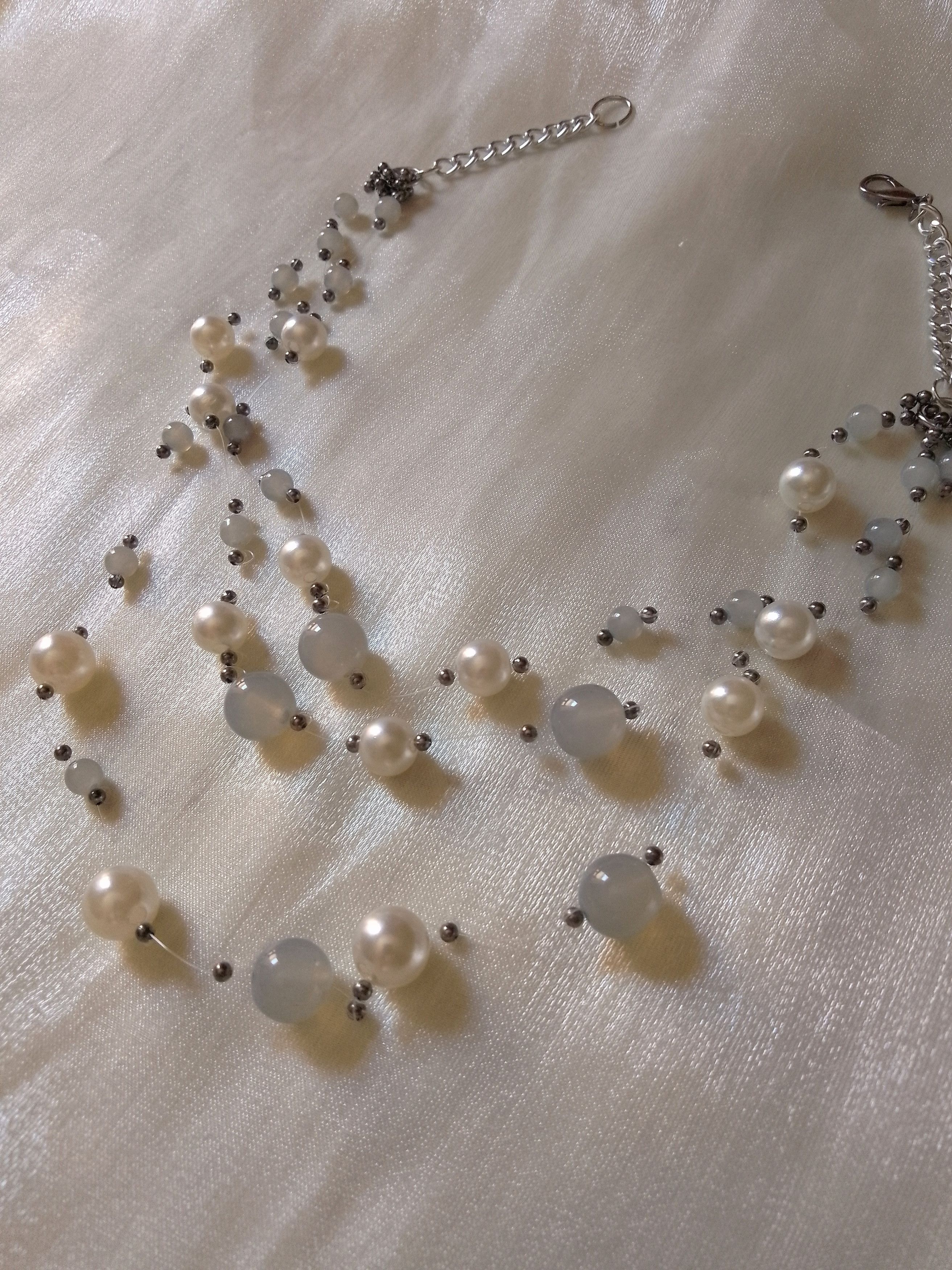 Handmade Necklace Long Multithread Pearls Crystal Matinee Style Size ONE SIZE - 5 Thumbnail