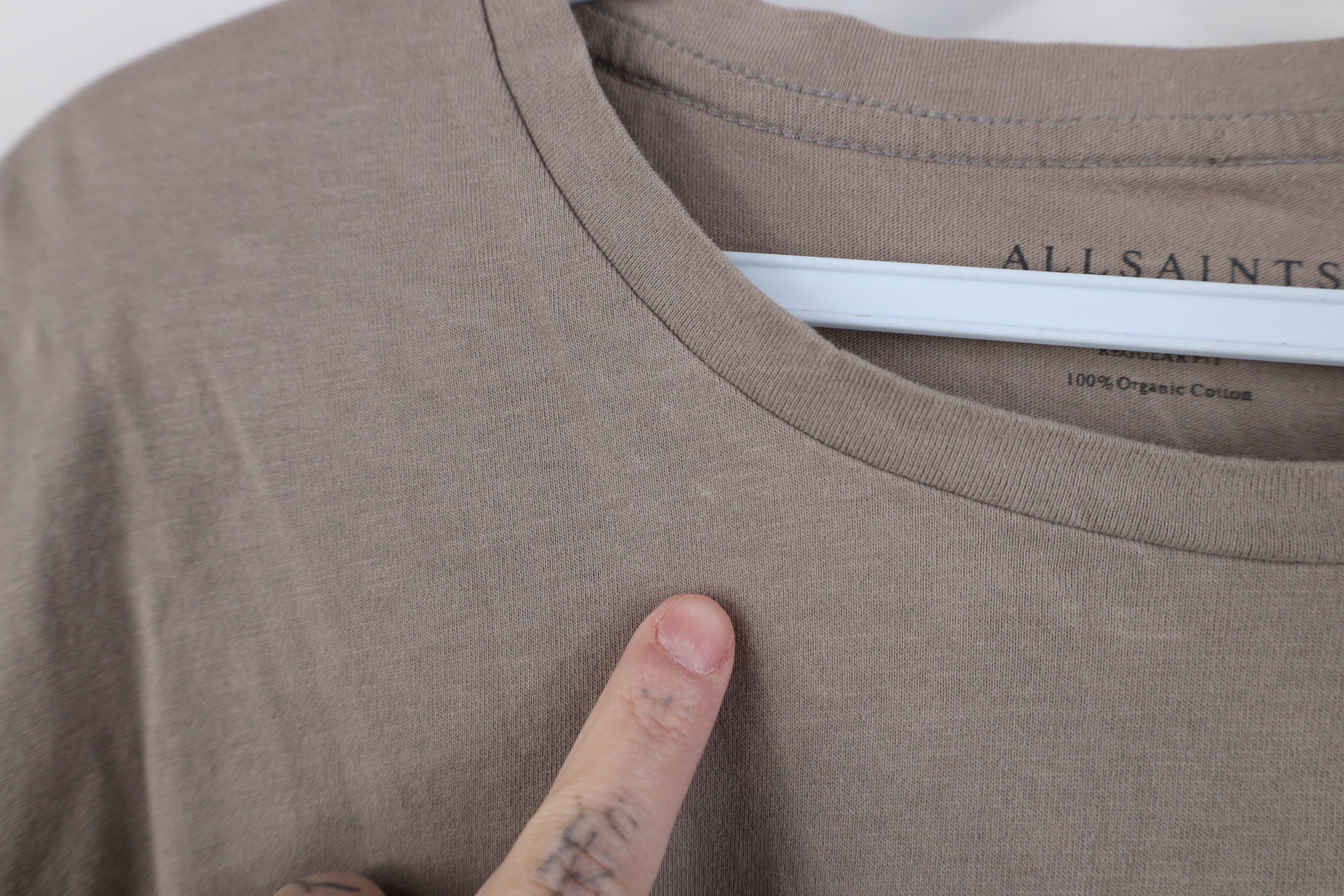 Allsaints Allsaints Organic Cotton Shot Sleeve T-Shirt Beige Size US L / EU 52-54 / 3 - 5 Thumbnail