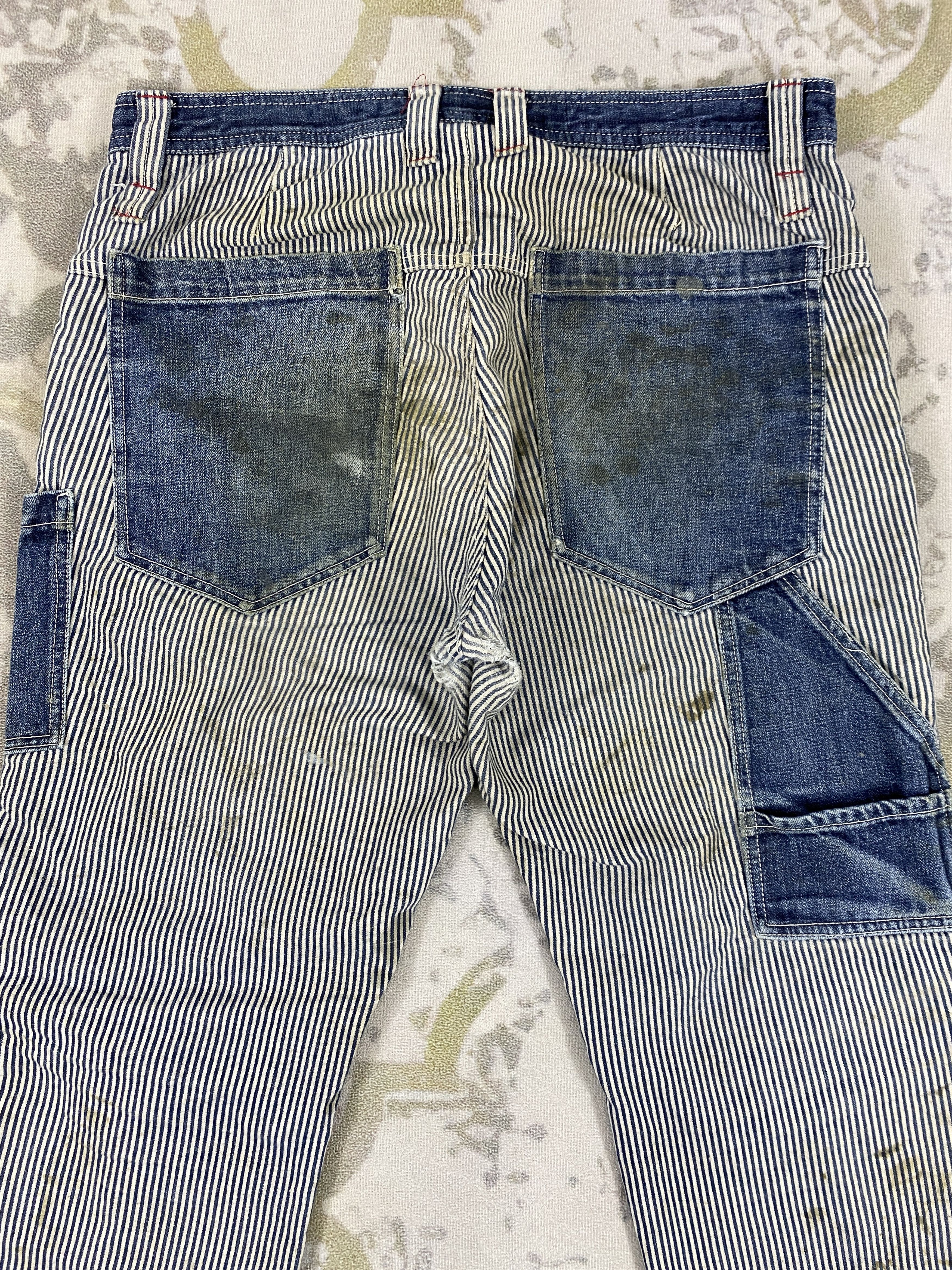 Japanese Brand Distressed Vintage Hickory Pants 34x32 Denim- JN3573 Size US 34 / EU 50 - 4 Thumbnail