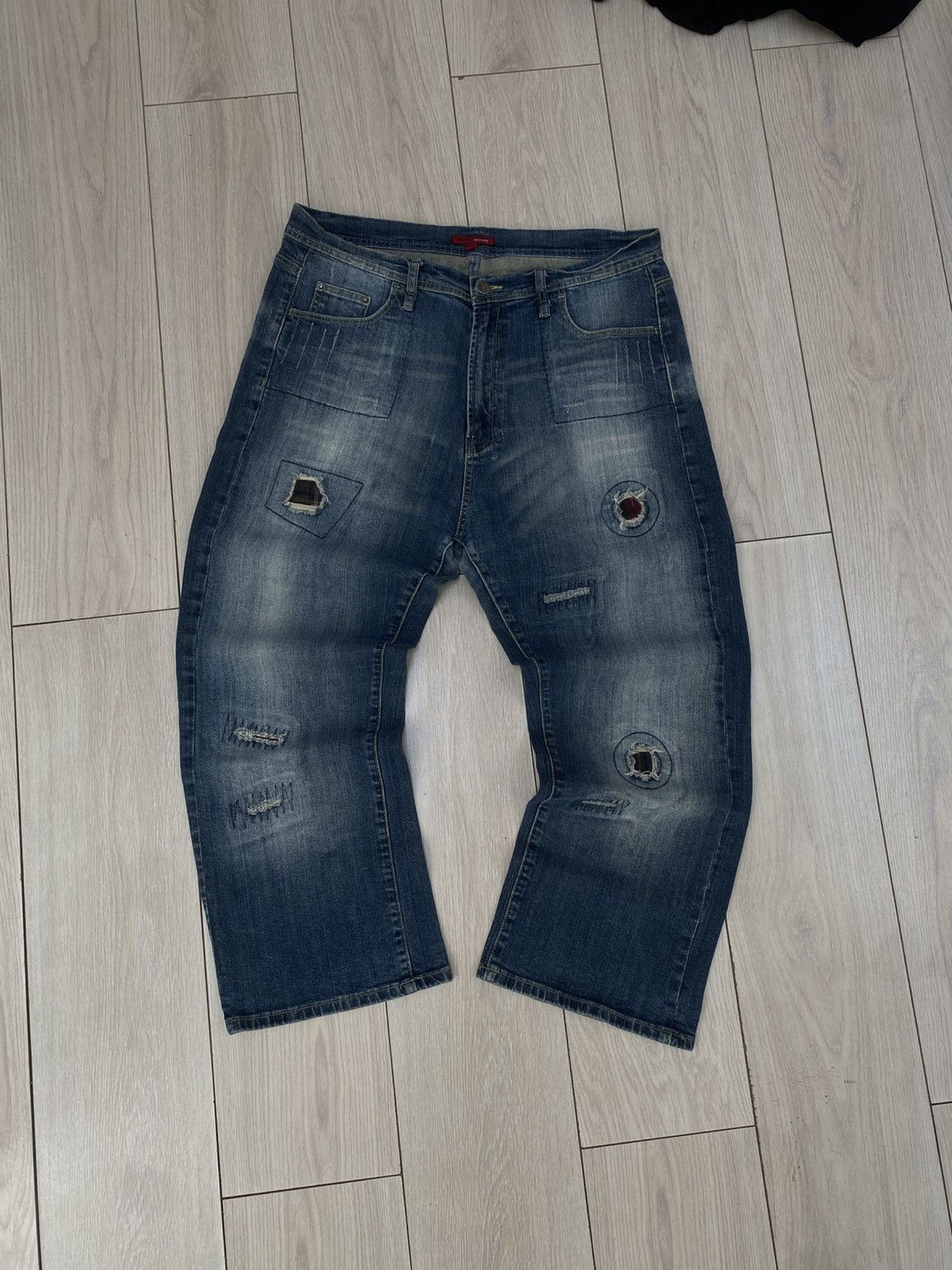 Japanese Brand × Vintage Jeans with raw distressed details Size US 37 - 1 Thumbnail